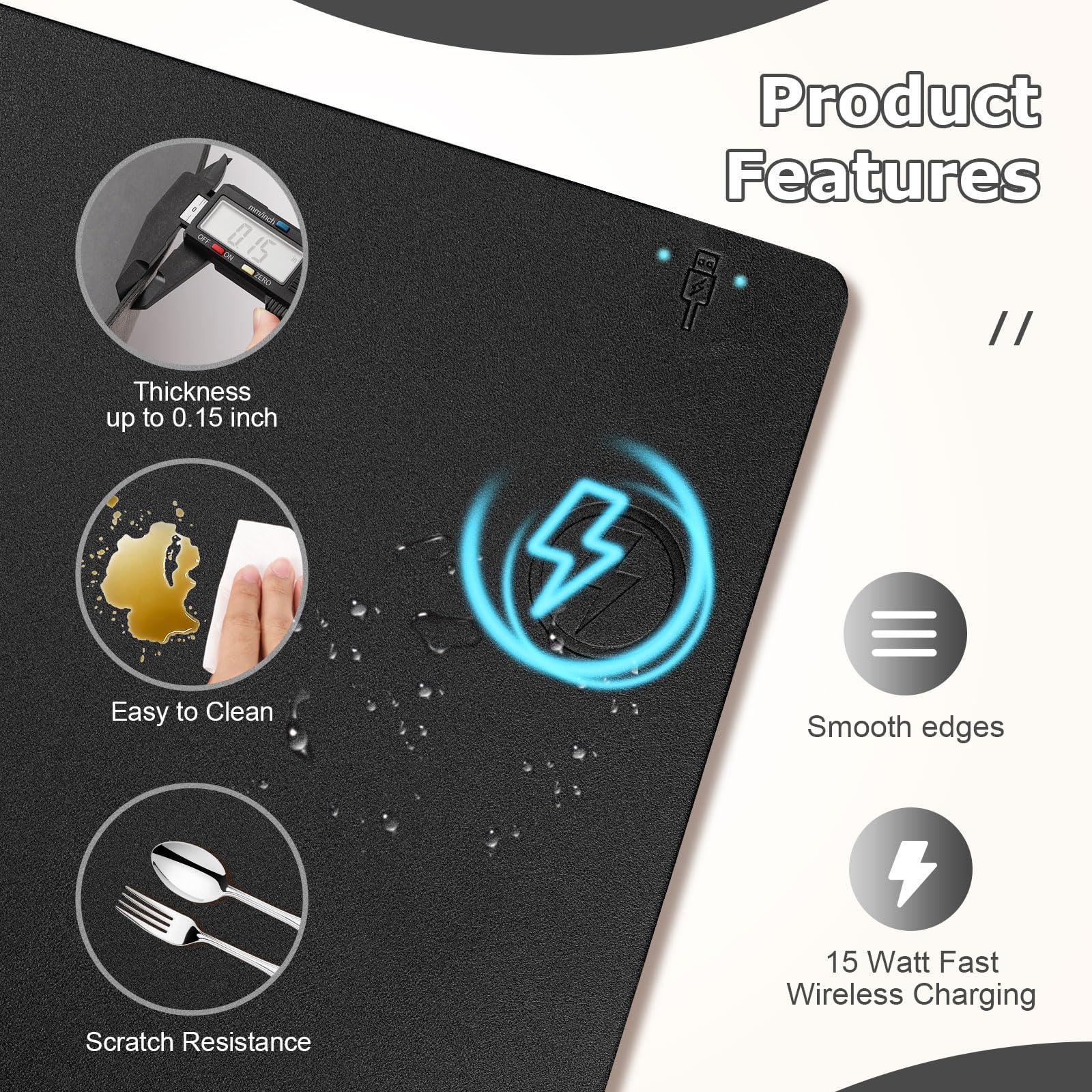 Firelison 2-in-1 Wireless Charging Mouse Pad - 36