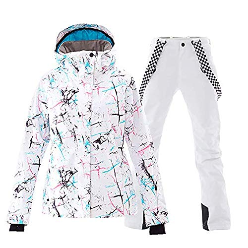 Women's Waterproof Windproof Snowboard Jacket & Bib Pant Suits - Winter Outdoor Skiing Hiking Mountaineering Gear for Cold Weather Adventures