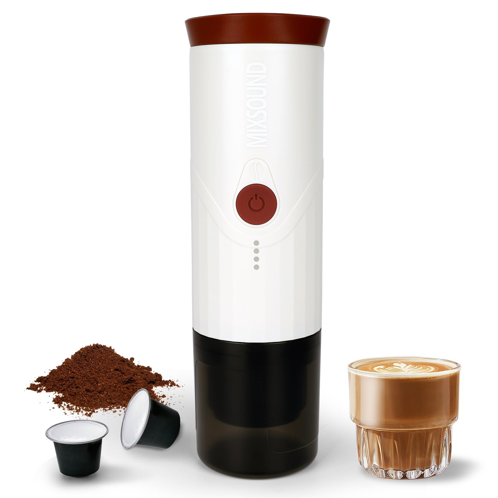 Portable Electric Espresso Maker - USB-C Self-Heating Travel Coffee Machine for Camping, Hiking, RV & Office Use | Compatible with Ground Coffee & Nespresso Capsules | Perfect for Outdoor Adventures & Daily Commutes