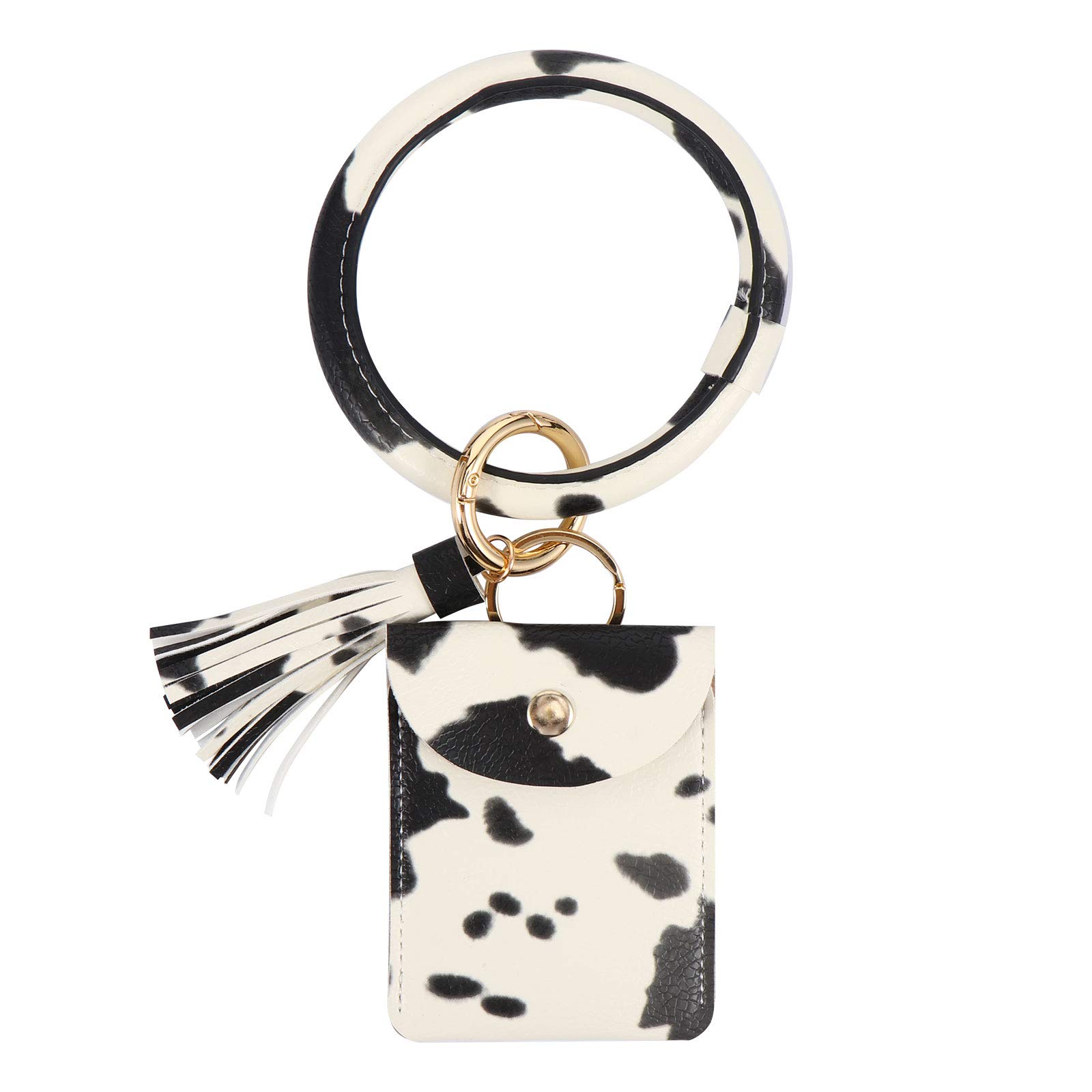 Amosfun PU Leather Wristband Keychain with Coin Purse - Stylish Bracelet Key Ring for Women, Men - Perfect for Parties, Travel, and Everyday Use