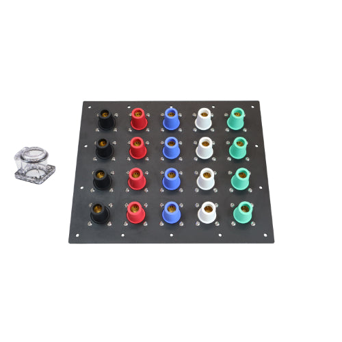 1600A Non-Metallic Double Set Screw Female CAM Lock Panel - 20 Position Electrical Connector for Industrial Power Distribution & Panel Wiring