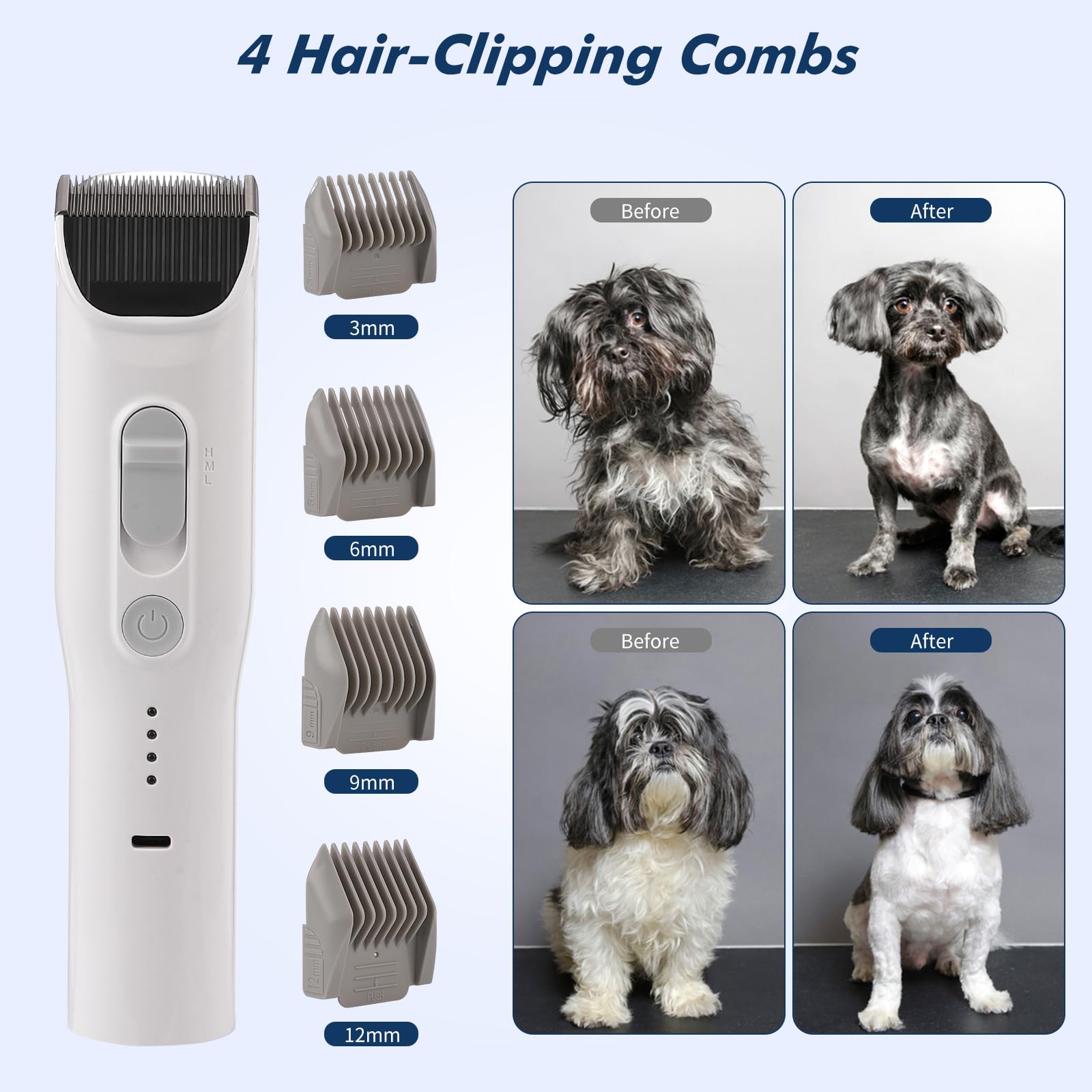 6-in-1 Pet Grooming Vacuum with 3 Suction Modes & Large Dust Cup - Dog Hair Vacuum for Shedding, Grooming & Cleaning - Perfect for Home Pet Care & Professional Grooming Salons