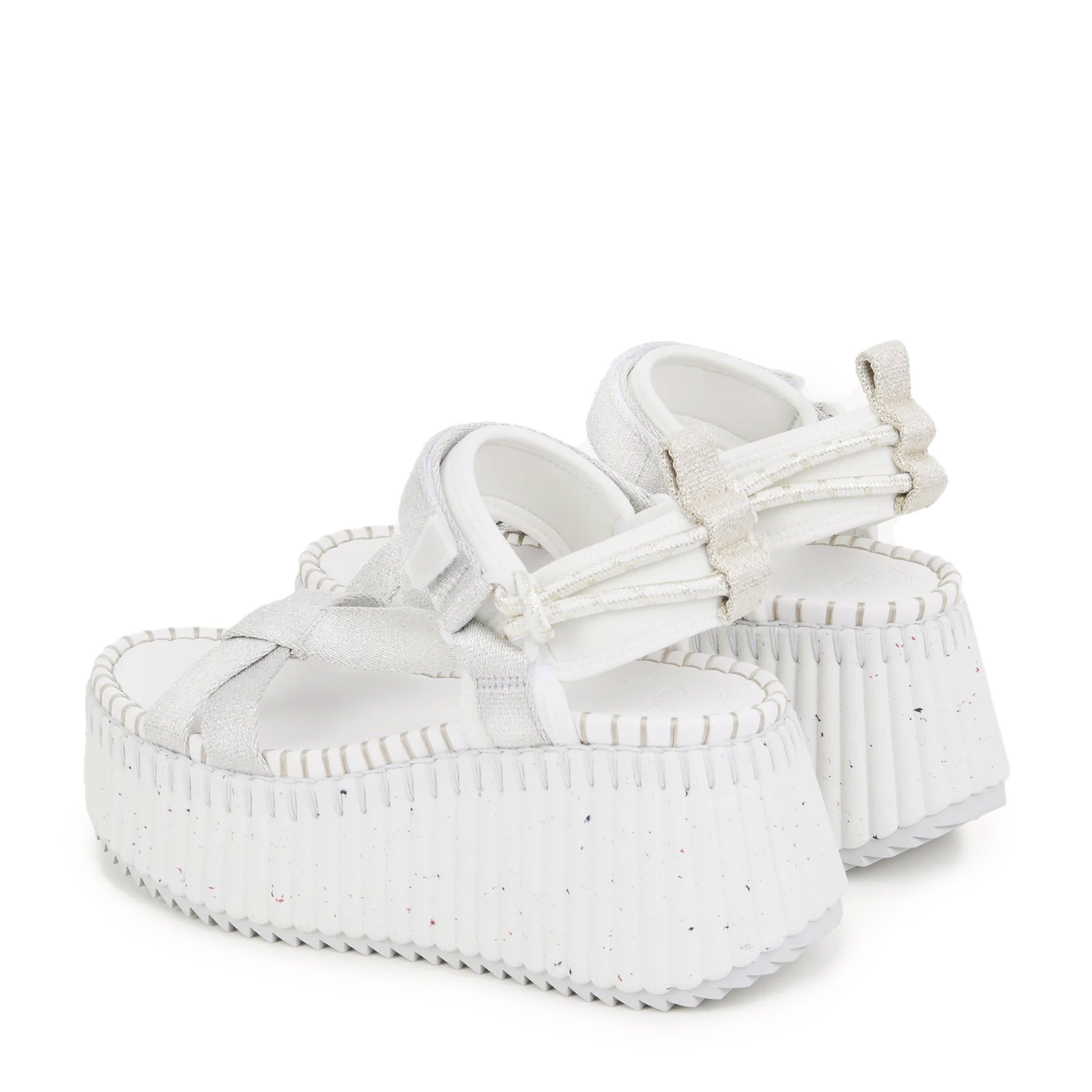 Nama Women's Metallic Platform Sandals in Silver - Comfortable & Stylish for Summer, Beach, and Casual Outings