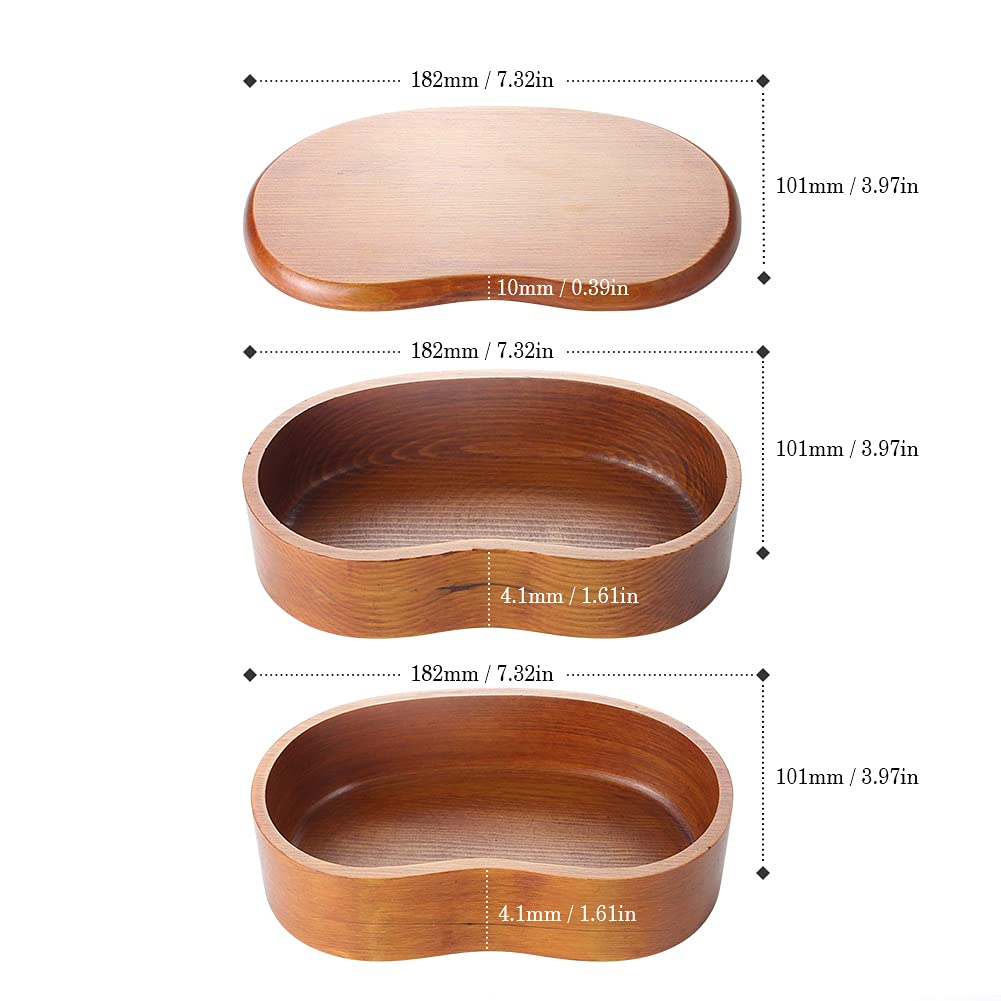 AOOSY Japanese Bento Box - Double Layer Natural Wooden Lunch Box for Adults | Eco-Friendly Food Container for Office, Picnic, Hiking & Camping | Perfect for Meal Prep & On-the-Go Dining