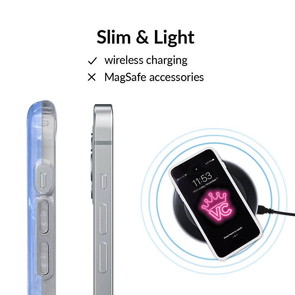 Blue Opal Quartz iPhone Case - Stylish Protective Cover for iPhone 12/13/14 Pro Max - Durable Shockproof Phone Case with Gemstone Design - Perfect for Everyday Use, Travel & Gifting