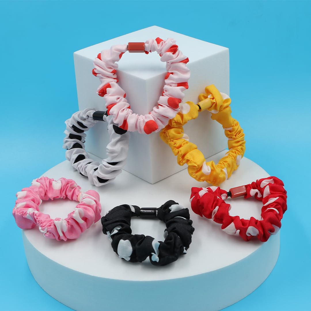 Myra Collection 6-Piece Colorful Cute Elegant Printed Hair Bands for Women & Girls - Perfect for School, Work, Parties & Everyday Styling