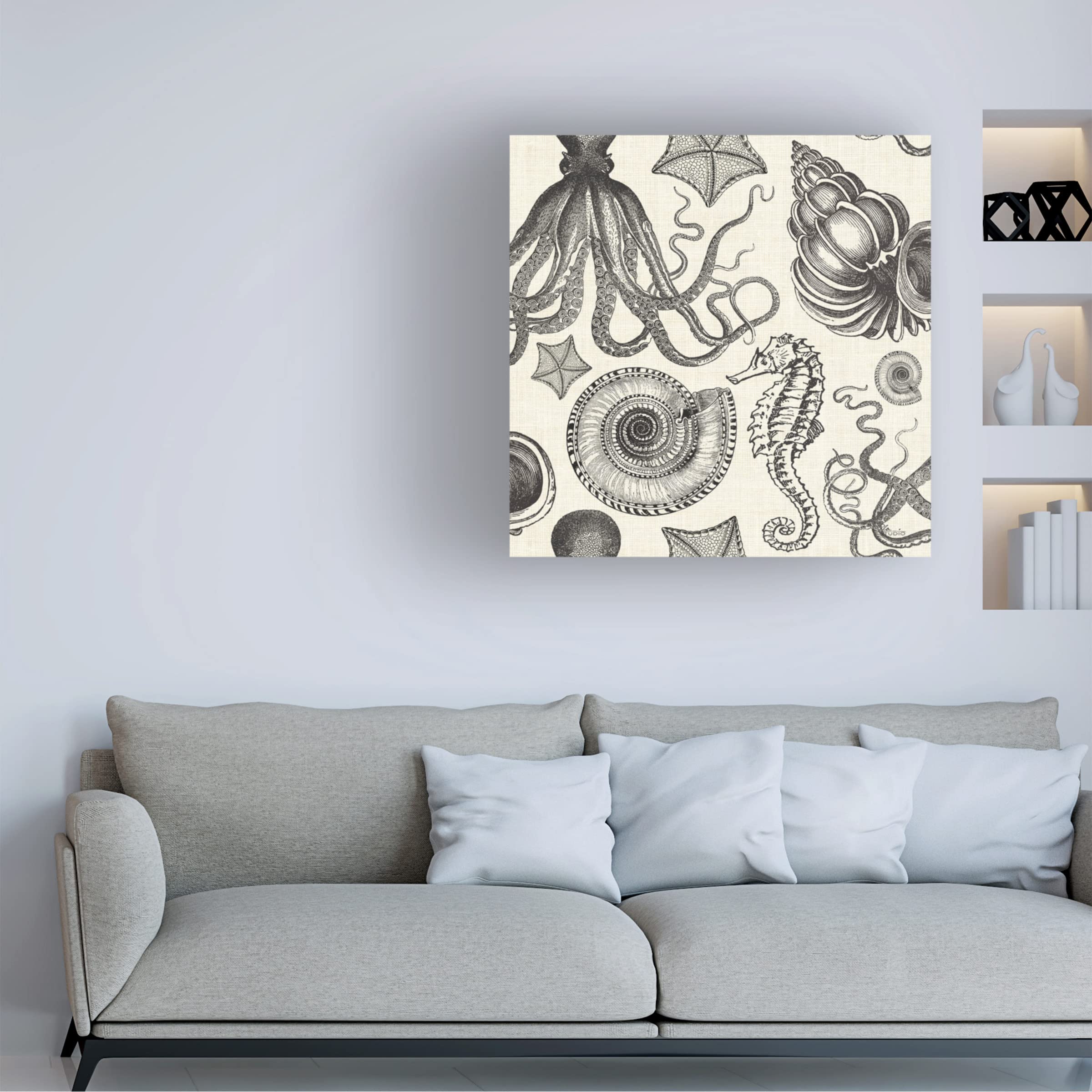 Trademark Fine Art 'Oaked and Aged Pattern IVD' Canvas Wall Art by Anne Tavoletti - Modern Abstract Painting for Living Room, Bedroom & Office Decor