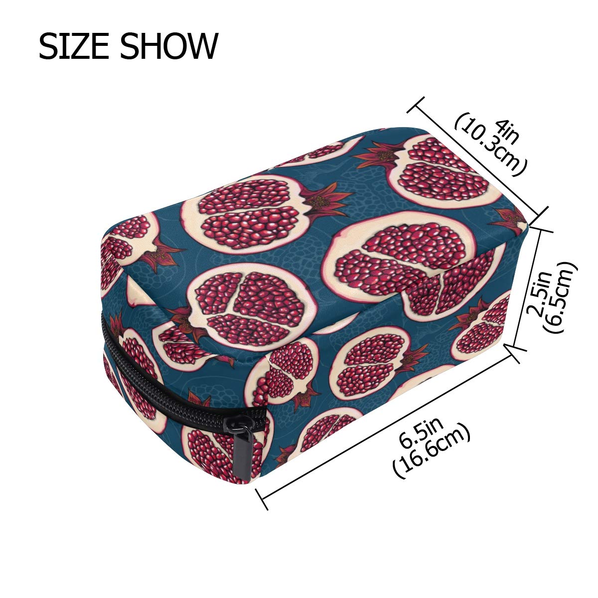 MOYYO Pomegranate Slices Makeup Bag - Waterproof Cosmetic Organizer for Women | Lightweight Travel Toiletry Bag with Zipper | Perfect for Gym, Vacation & Daily Use (Pink)
