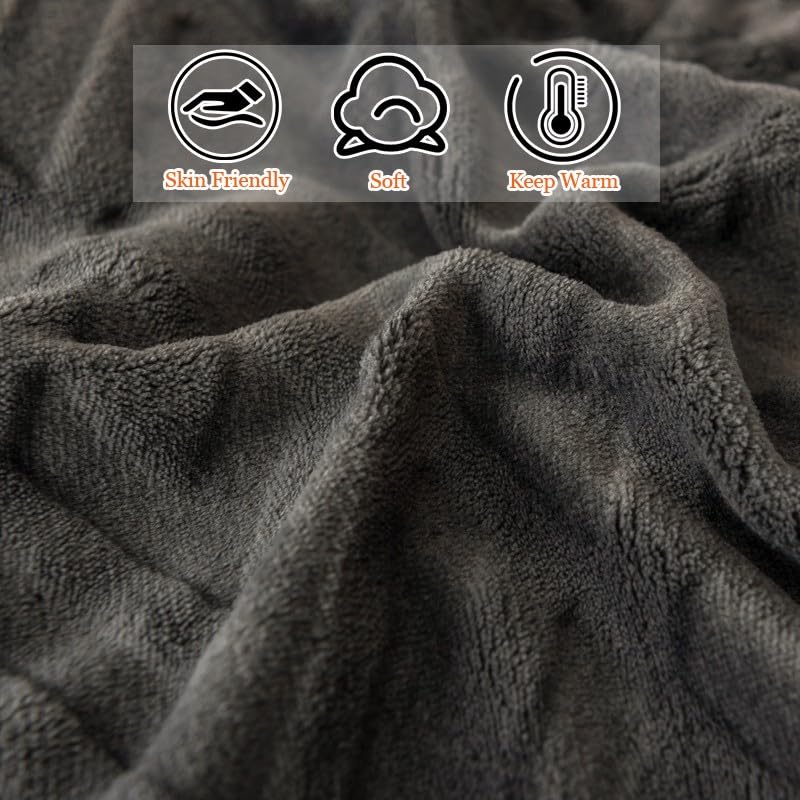 King Size Sherpa Fleece Blanket - Ultra Soft Double Sided Lambswool Comforter for Winter - Warm & Cozy 220x240cm Heavyweight Quilt - Perfect for Cold Nights, Bedroom Decor & Cozy Lounging