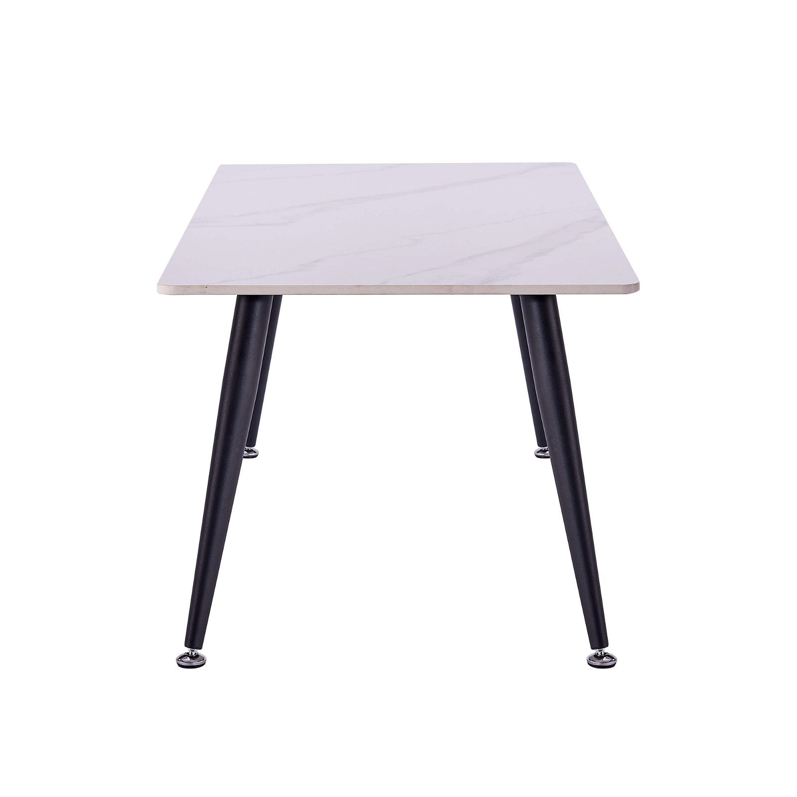Criterionâ¢ White Sintered Stone Coffee Table with Sturdy Metal Legs - Modern Living Room Centerpiece for Home Decor