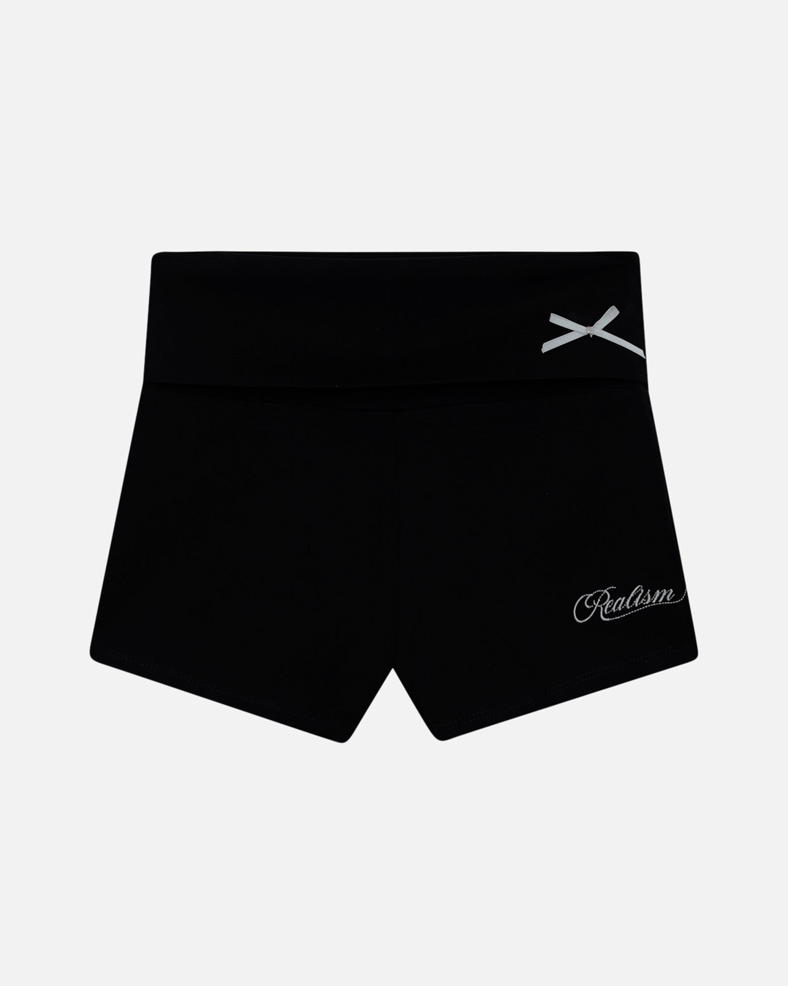 SSS Realism Script Foldover Shorts - Black | High Waisted Casual Workout Shorts for Women | Perfect for Yoga, Running & Lounge