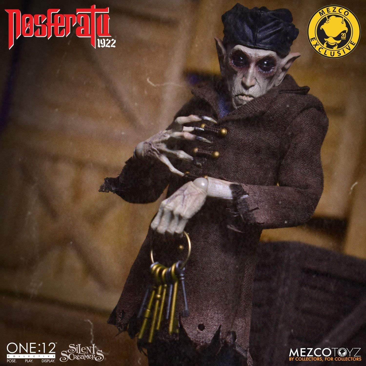 Mezco One:12 Collective Silent Screamers Nosferatu 7-Inch Highly Detailed Action Figure - Horror Movie Collectible for Display & Photography