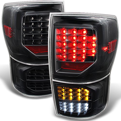 AKKON Full LED Tail Lights for Toyota Tundra - Black Brake Lamps & Reverse Turn Signal Lights Replacement Pair (2007-2021 Models) | Enhanced Night Visibility & Safety for Off-Roading & Daily Driving