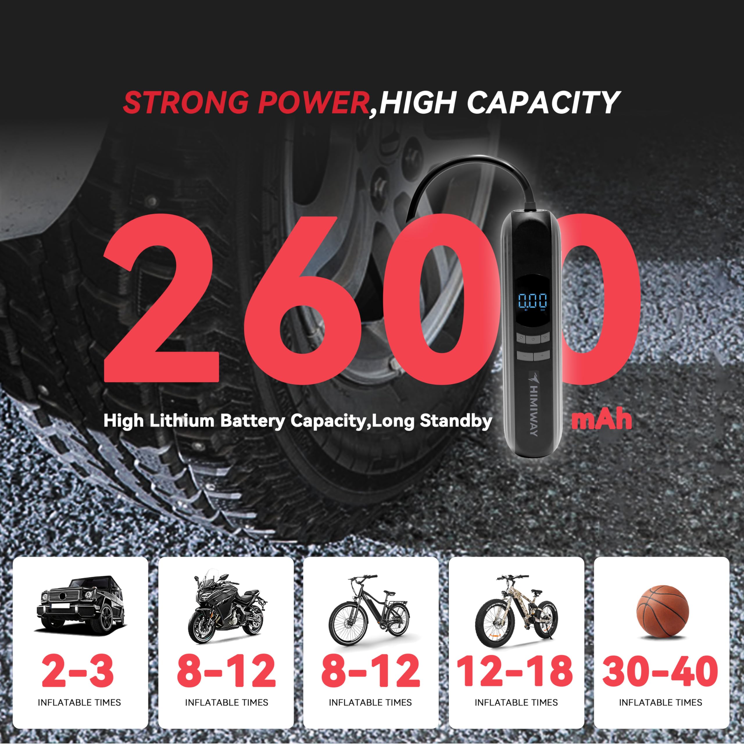 Himiway 10-Piece Bike Accessories Kit - Pump, Bag, Lock & Lights for Cycling Adventures
