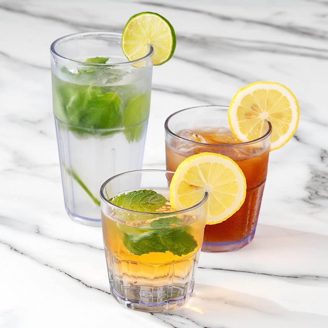 50-Pack 9oz Shatterproof Plastic Tumblers - Clear Stackable Dishwasher-Safe Drinking Glasses for Restaurants, Bars, Parties & Outdoor Events