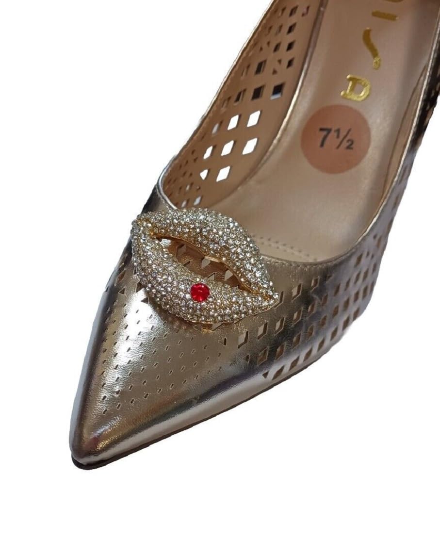 Gold Rhinestone Shoe Clips (2 Pcs) - Elegant Shoe Accessories for Women - Perfect for Weddings, Parties & Special Occasions