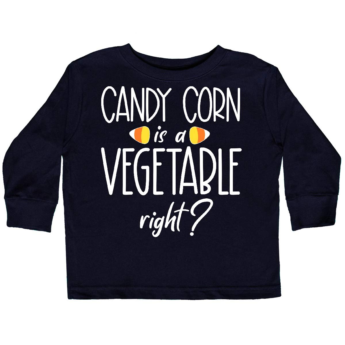 Inktastic Halloween Candy Corn is a Vegetable Toddler Long Sleeve T-Shirt - Cute Halloween Outfit for Kids, Boys & Girls, Funny Fall Festival Costume Party Apparel
