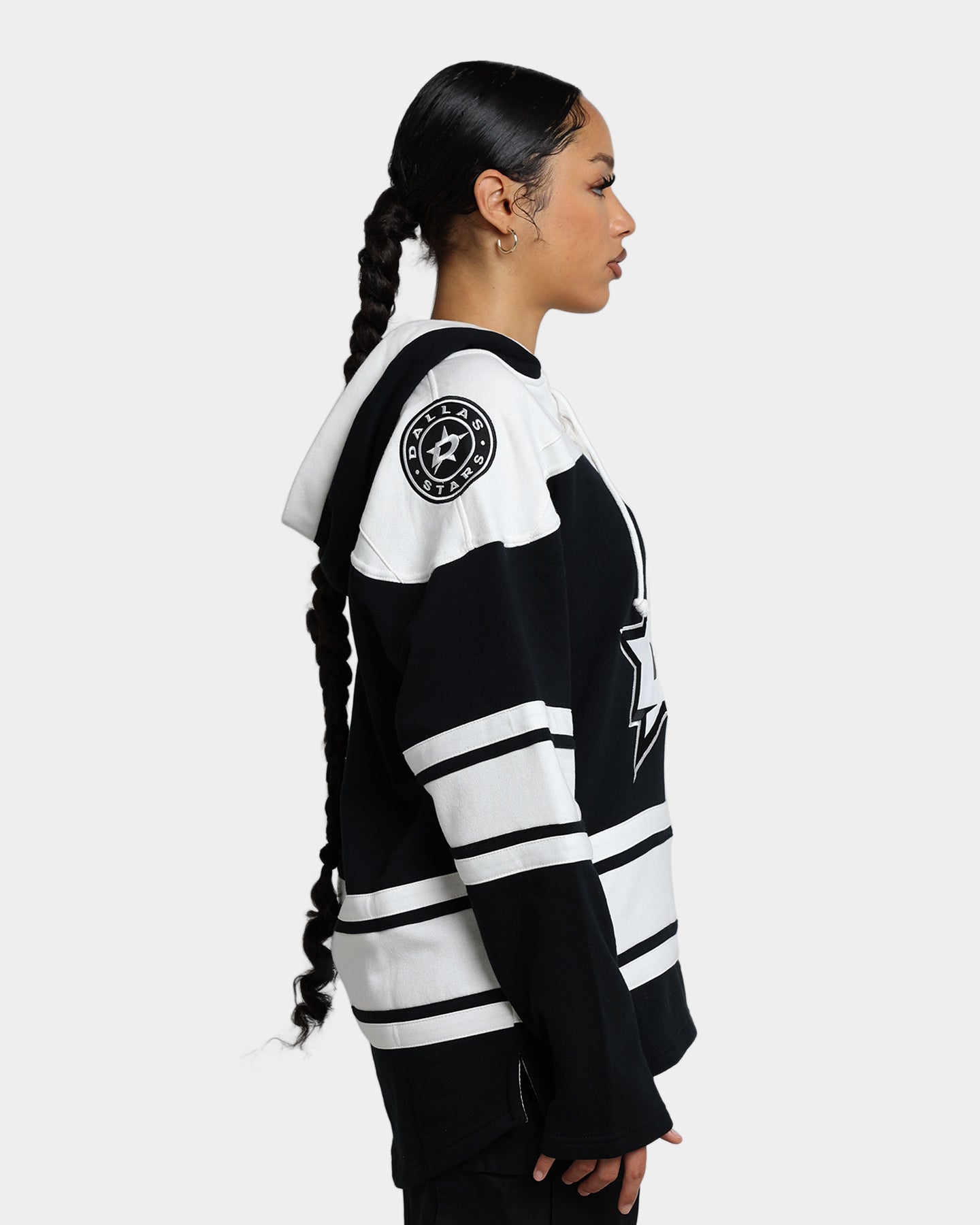 47 Brand Dallas Stars Superior Lacer Hoodie - Men's Jet Black NHL Hockey Pullover Sweatshirt - Perfect for Game Day, Casual Wear & Outdoor Activities