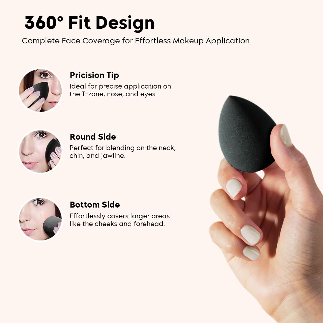 6-Piece Multibrite Beauty Blender Sponge Set - Flawless Liquid Foundation, Cream & Powder Makeup Applicator - Wet & Dry Cosmetic Sponge for Women & Girls (Multicolor) | Perfect for Daily Makeup, Contouring & Professional Beauty Application