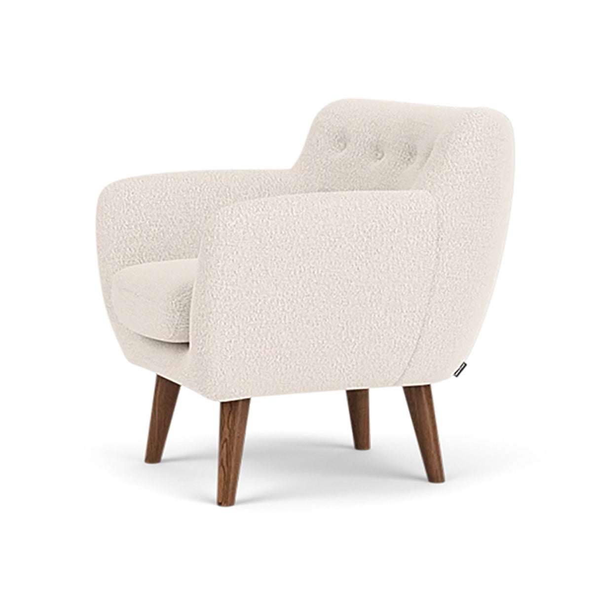 Anne Boucle Armchair - Modern Velvet Upholstered Accent Chair for Living Room, Bedroom, or Office - Stylish & Comfortable Seating with Solid Wood Legs