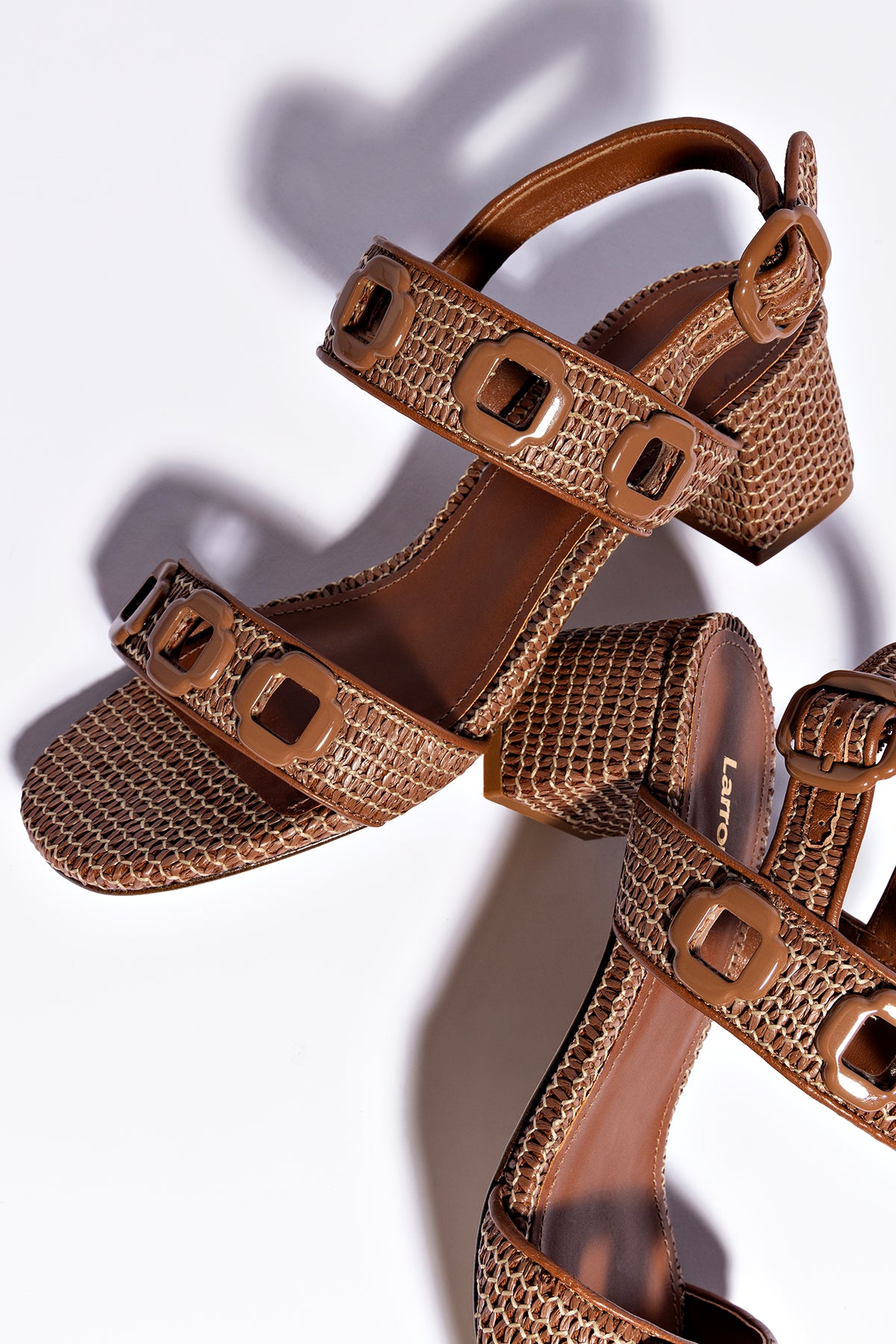 Milan Sandal in Caramel Wave Raffia - Comfortable Women's Summer Sandals for Beach, Vacation & Casual Outings