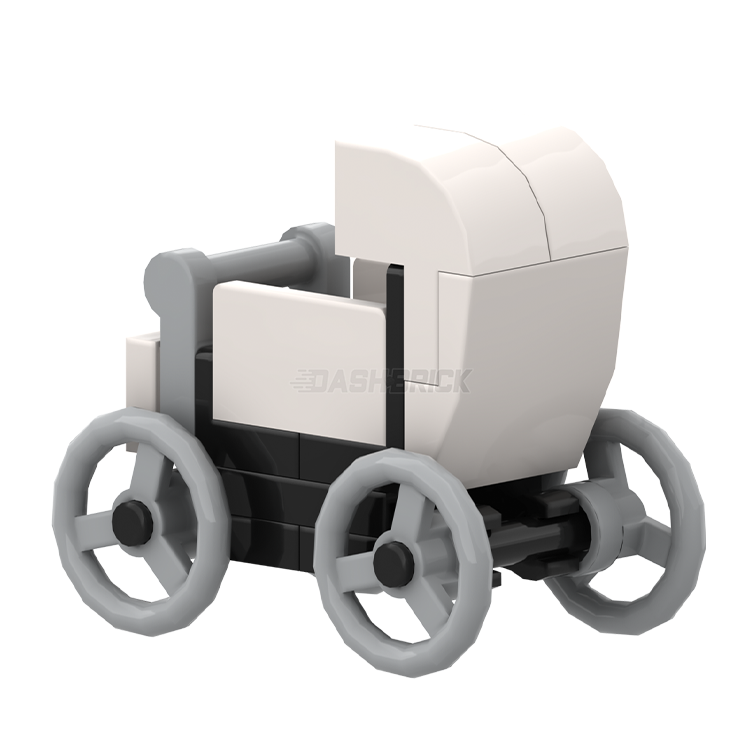 LEGO Baby Bassinet Pram Pushchair - Black & White MiniMOC Building Blocks Toy for Kids | Perfect for Creative Play, Gift Giving & LEGO Collections