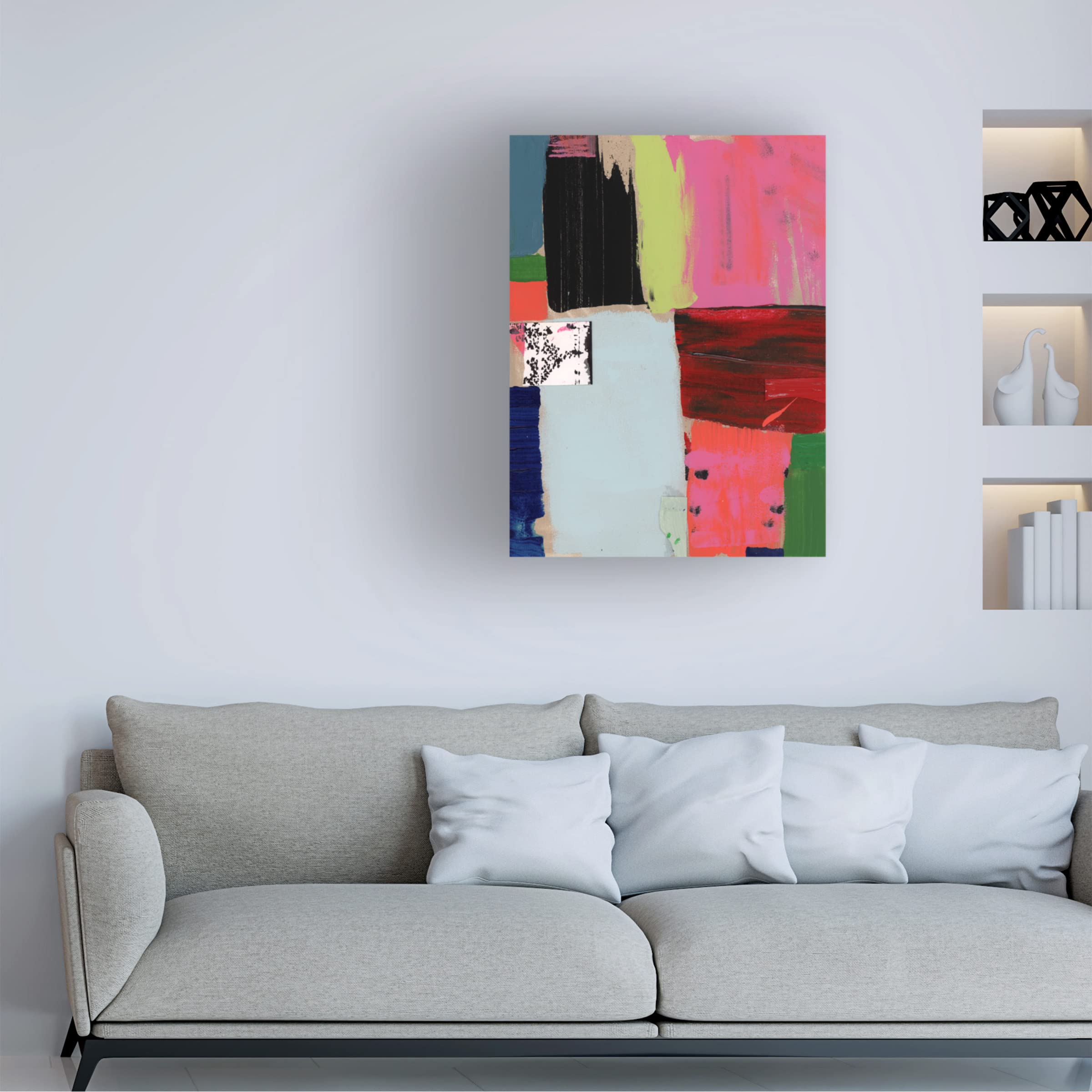 Trademark Fine Art 'Pink Blocks IV' Abstract Canvas Wall Art by Cartissi - Modern Home Decor for Living Room, Bedroom & Office