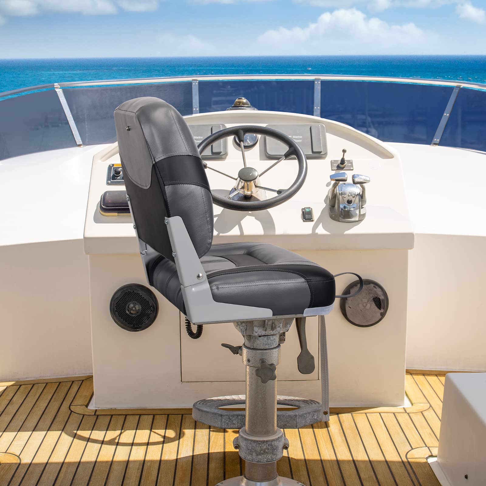 Leader Accessories Elite Low/High Back Folding Fishing Boat Seat Set (2 Seats) - Durable & Comfortable for Boating, Camping, and Outdoor Adventures