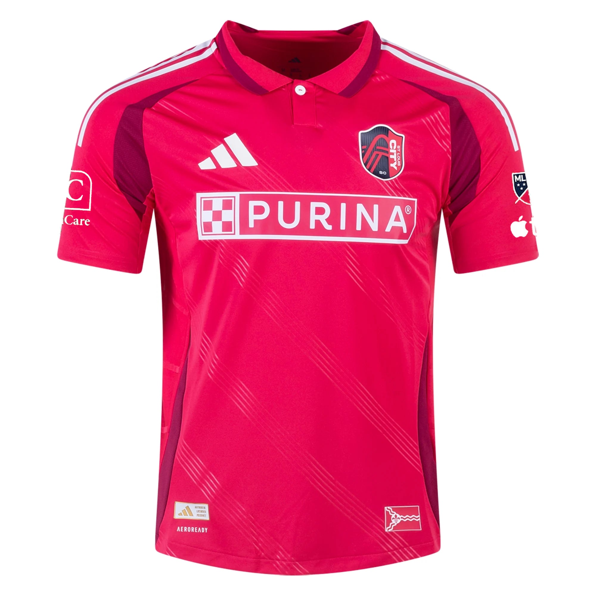 Adidas Alfredo Morales St. Louis FC Authentic Home Jersey 25/26 - Power Pink Soccer Shirt for Men | Official MLS Fan Gear for Game Day & Casual Wear