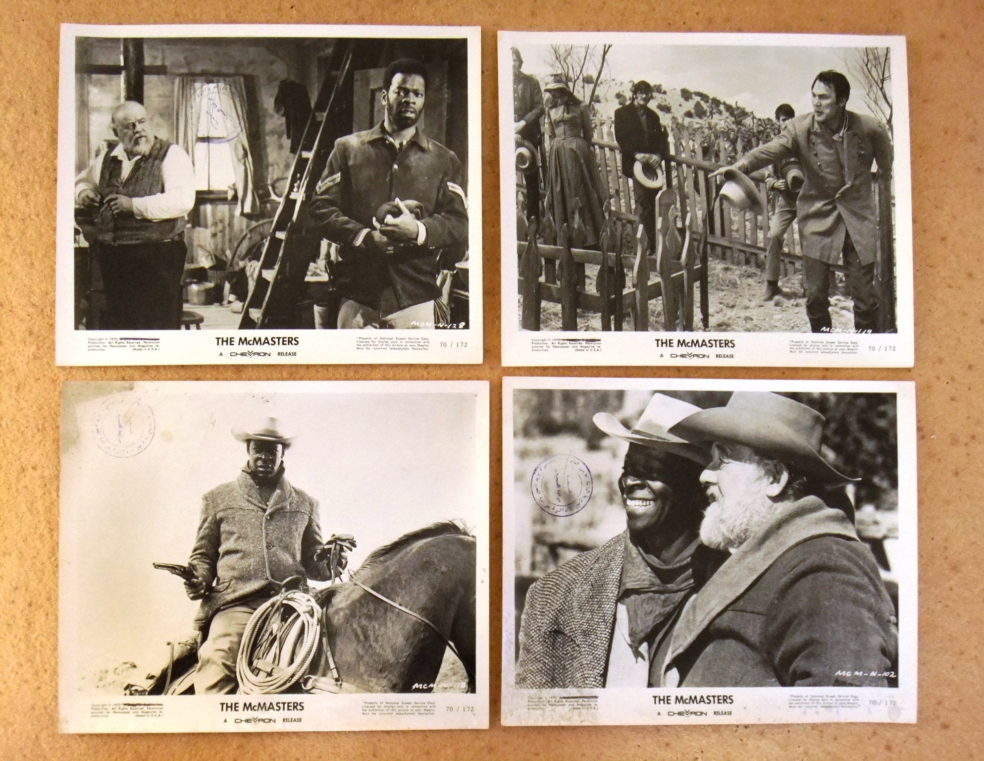Vintage 1970s The McMasters Movie Stills Photo Collection (Set of 17) - Brock Peters Classic Western Film Memorabilia - Perfect for Movie Buffs, Home Theater Decor & Retro Wall Art Displays