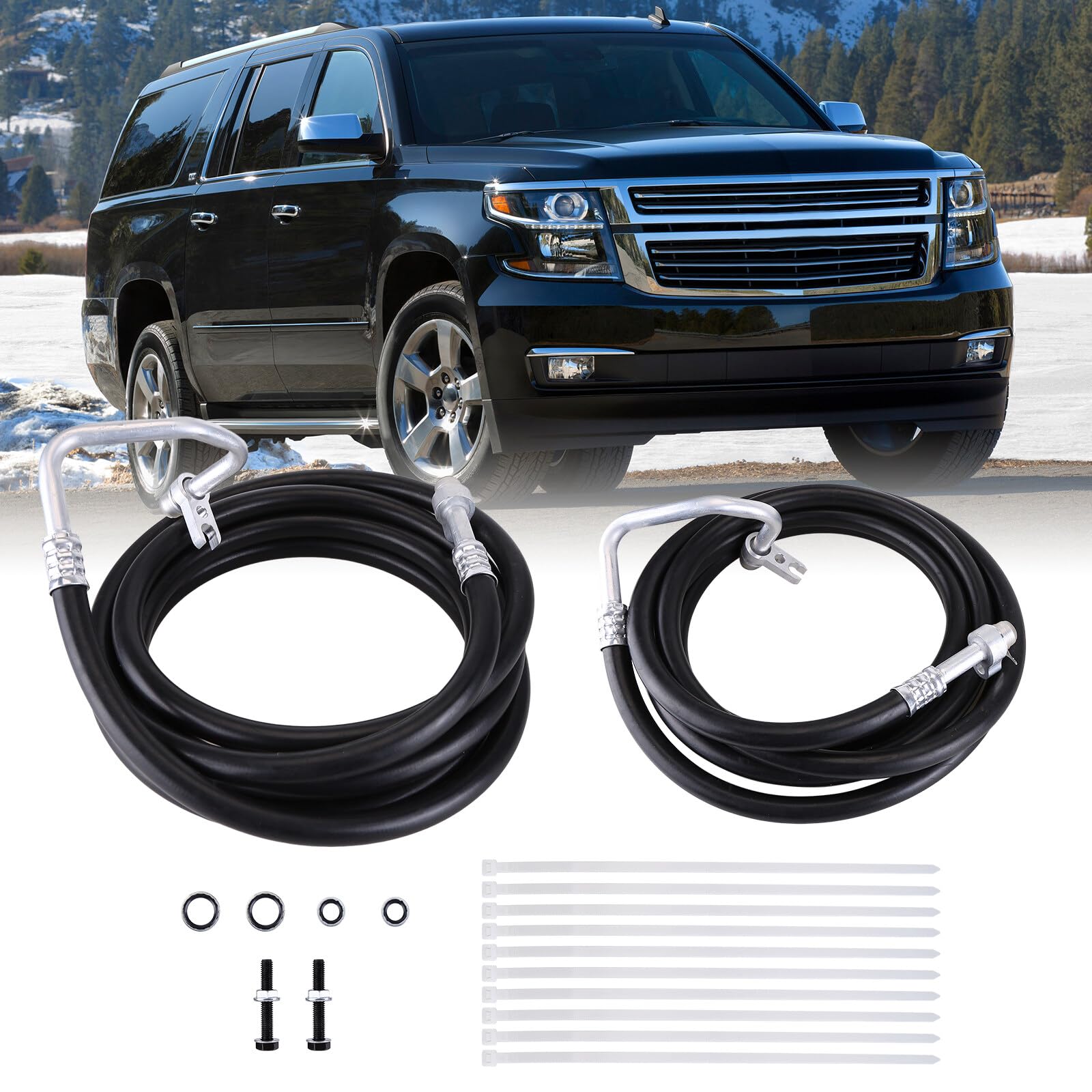 2007-2014 Suburban Rear AC Hose Kit - SU33468 AC Line Set Replacement for Cadillac Escalade ESV & Yukon XL | Durable Air Conditioning Hose Lines for Rear Auxiliary AC System | Perfect for SUV AC Repair & Maintenance