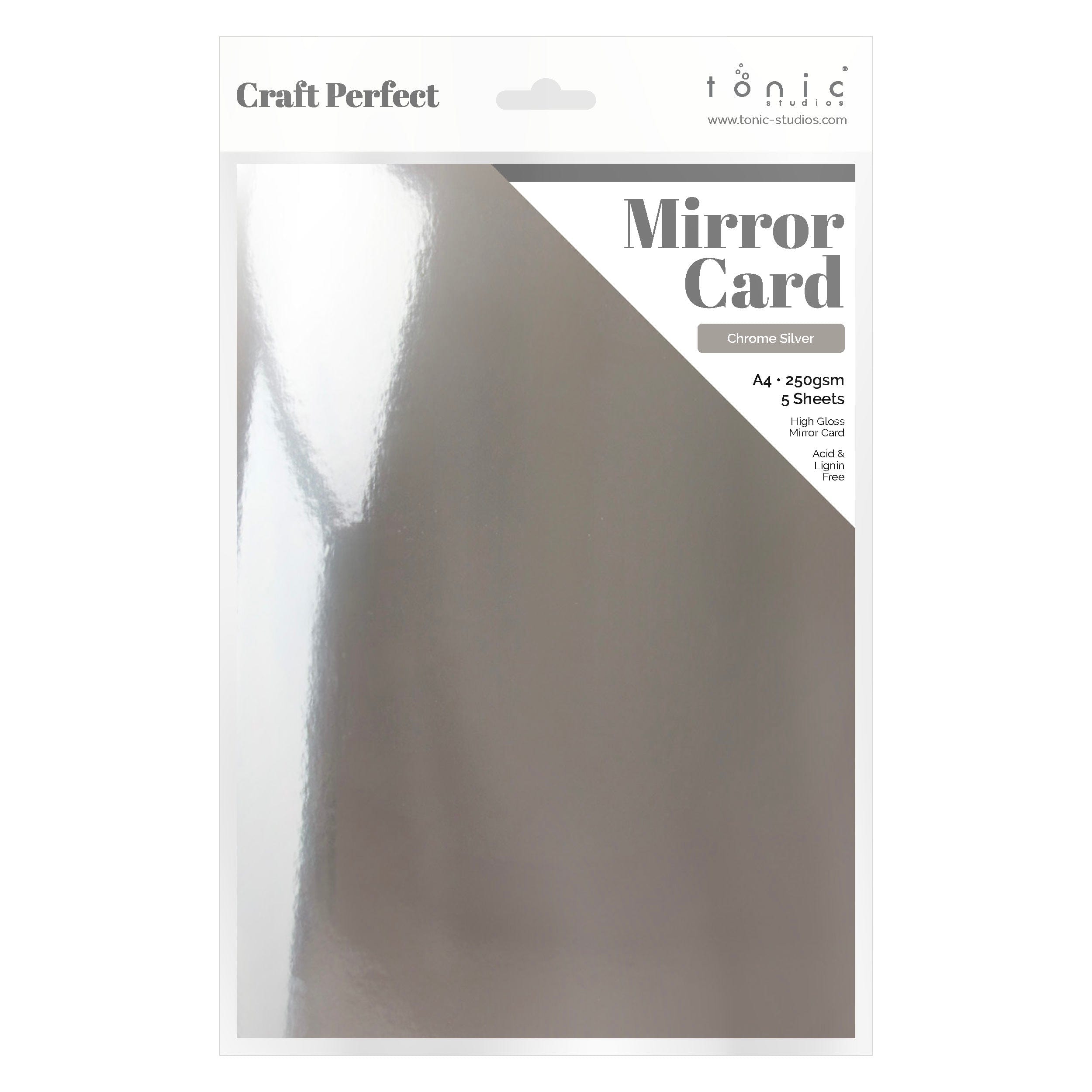 8-Pack Chrome Silver Mirror Card A4 Size (9437E8) - Perfect for DIY Crafts, Scrapbooking, and Home Decor