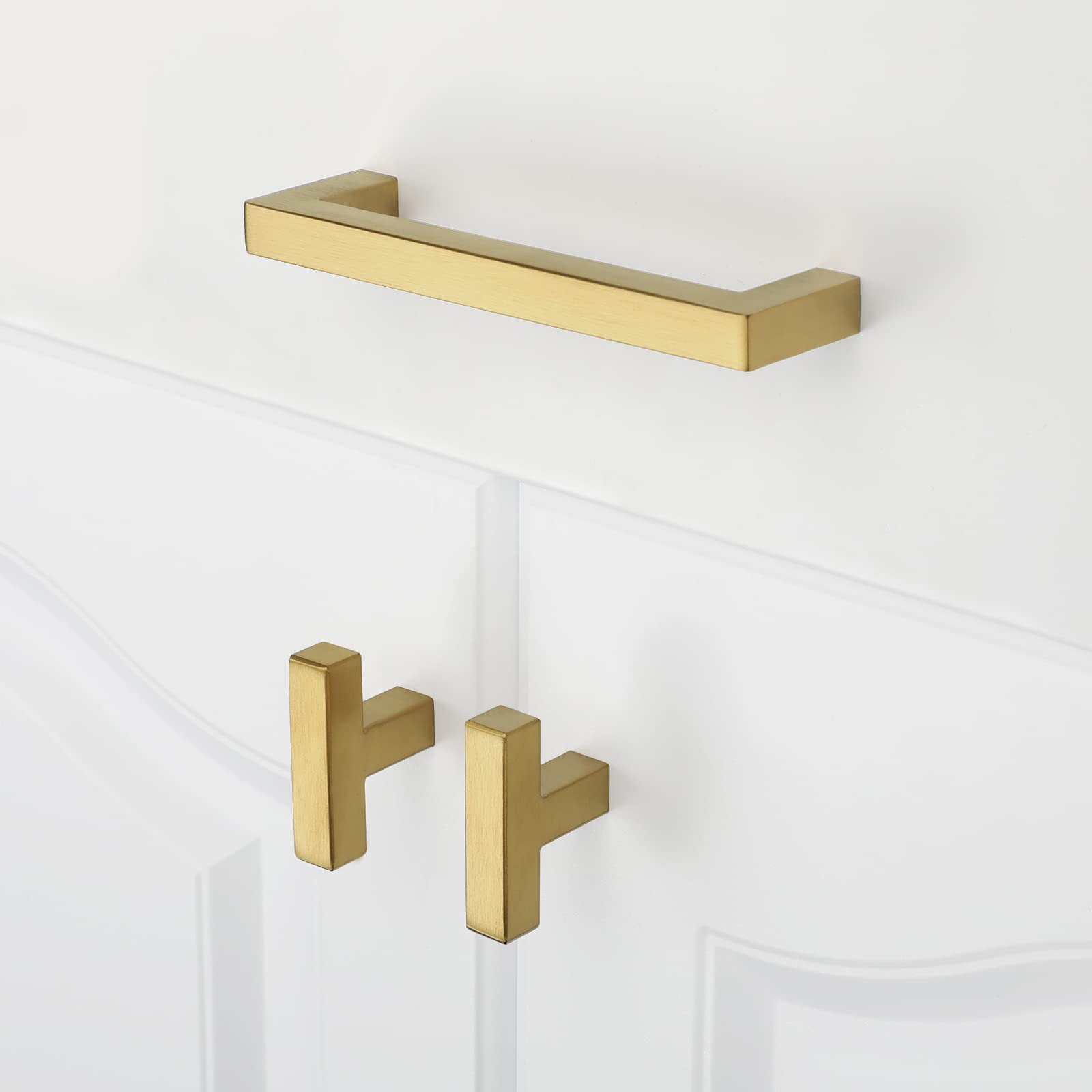 30-Pack Haliwu 8-4/5 Inch Gold Drawer Pulls - Brushed Brass Cabinet Handles for Kitchen & Bathroom Cabinets, Dressers, Vanities & Furniture Hardware (Modern & Vintage Style)