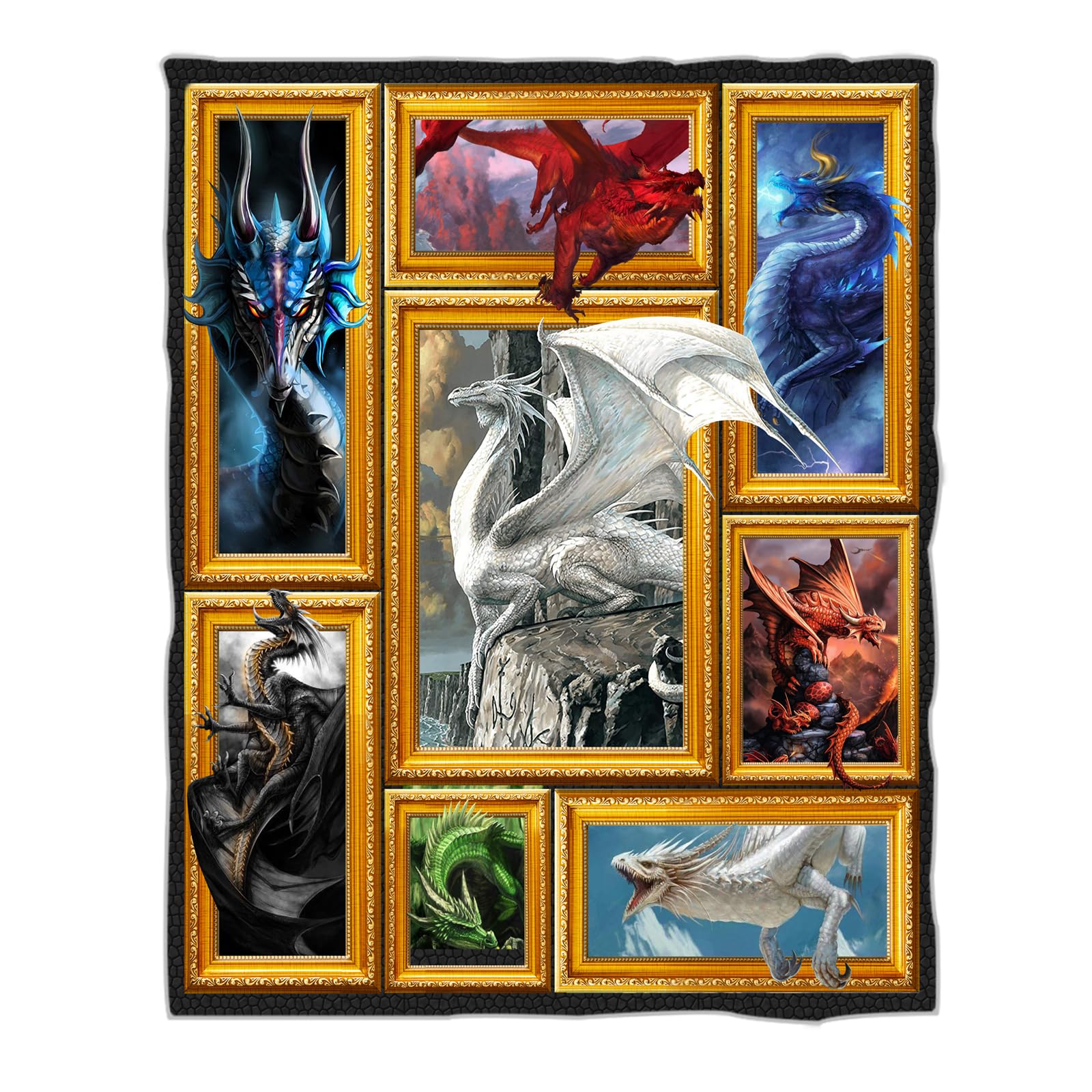 Premium Dragon Throw Blanket for Men, Women & Kids - Ultra Soft Flannel Blanket for Couch, Sofa & Bed - 50x60 Inch Cozy Blanket for Winter, Gifts & Movie Nights