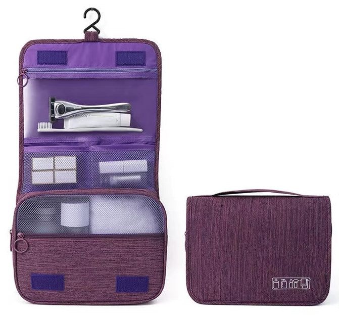 Waterproof Hanging Travel Cosmetic Bag for Women - Portable Makeup Organizer with Hooks for Bathroom, Gym & Vacation Essentials Storage