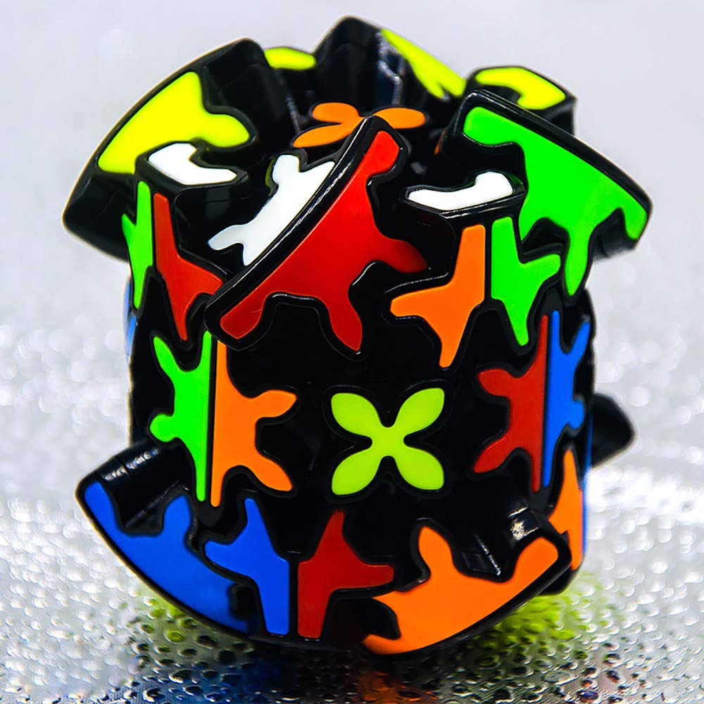 Yealvin 4 Pack Speed Cube Set - 3x3 Gear Cube, Gear Ball, Pyraminx Gear, Cylinder Gear Cube - Brain Teaser Puzzle Toys for Kids & Adults - Perfect for Stress Relief, STEM Learning & Party Games