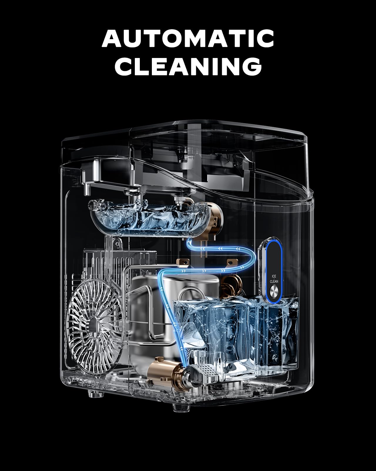 Silonn Countertop Nugget Ice Maker - 34lbs/Day, 6-Minute Fast Chewable Pebble Ice, Self-Cleaning, One-Touch Operation - Perfect for Home Kitchen, Office, RV Camping & Outdoor Parties