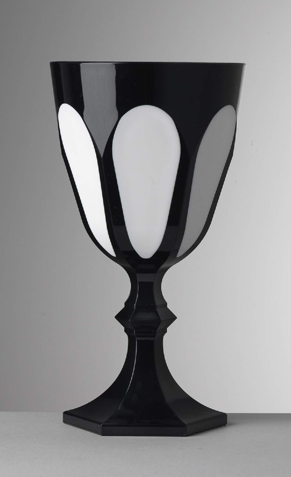 Premium Mario Luca Giusti Palm Beach Water Goblets Set of 6 - Elegant Black & White Stemware for Wine, Cocktails & Water - Perfect for Dinner Parties, Weddings & Luxury Home Decor