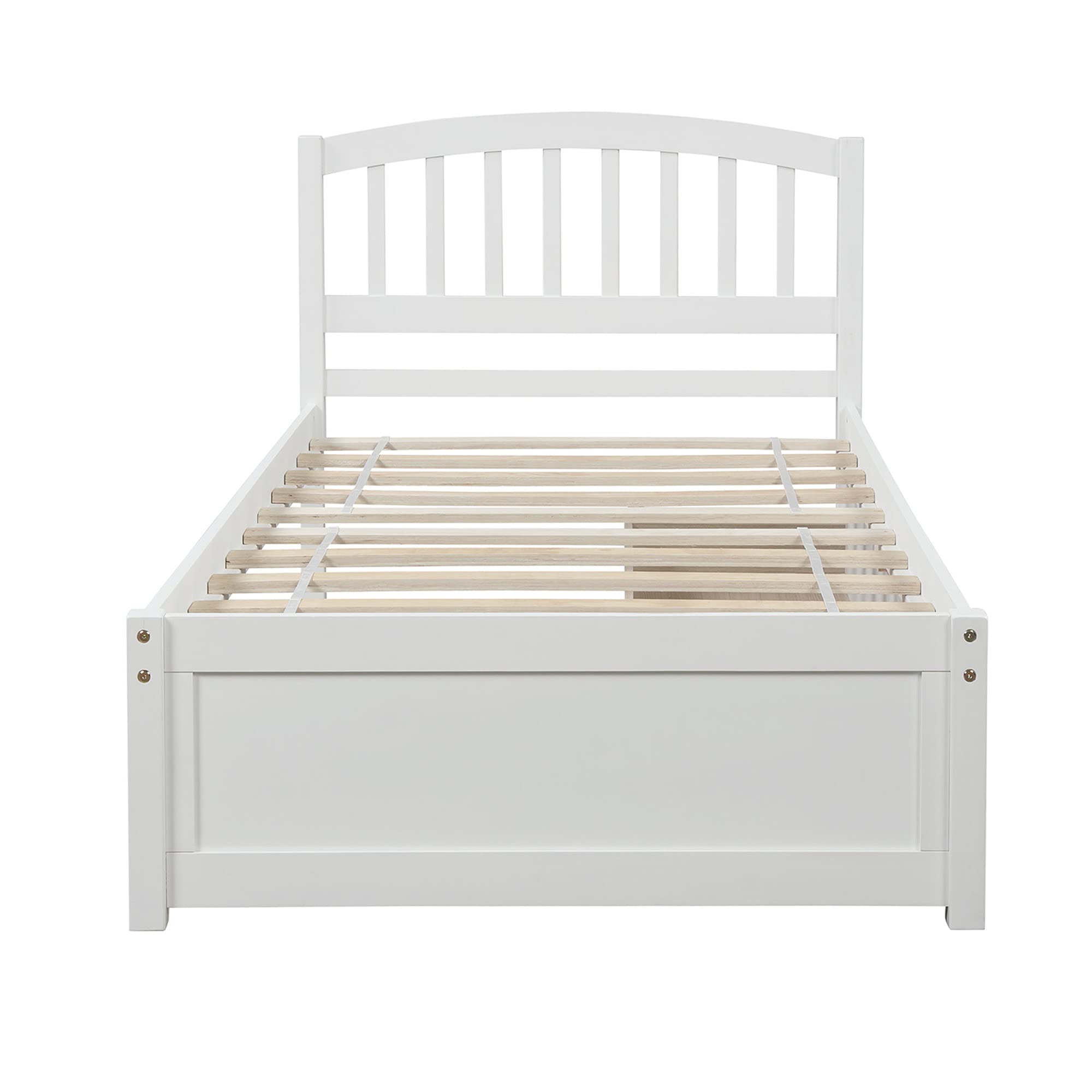 Twin Size Wooden Platform Storage Bed with Headboard & 2 Drawers - No Box Spring Needed - Perfect for Boys, Girls, Teens & Adults - Ideal for Small Bedrooms, Guest Rooms & Kids' Rooms