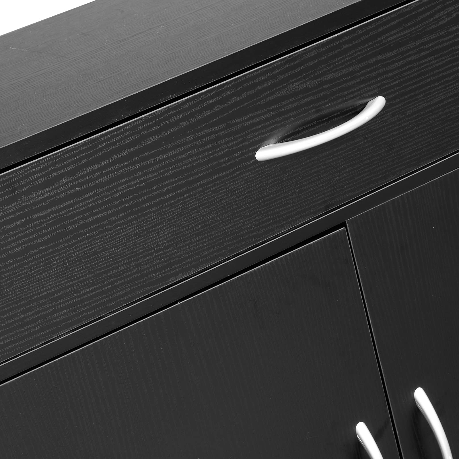Professional Wooden Salon Storage Cabinet for Hair Styling & Spa Equipment - Large Capacity Beauty Station Organizer with Drawers | Perfect for Barber Shops, Home Salons & Bathroom Storage (Black)