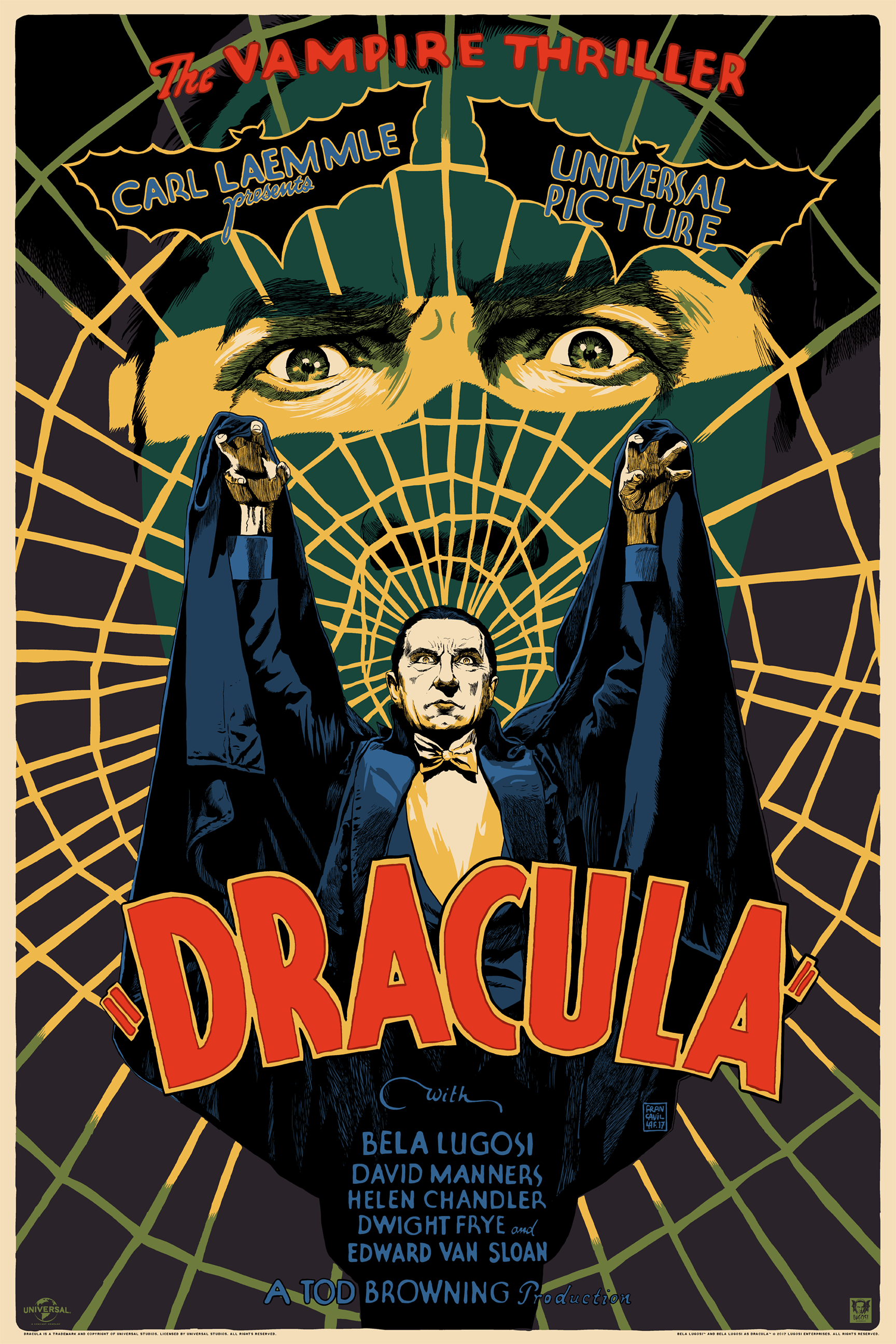 Dracula Francavilla Gothic Horror Art Print Poster - Vintage Vampire Decor for Home, Office & Halloween Party