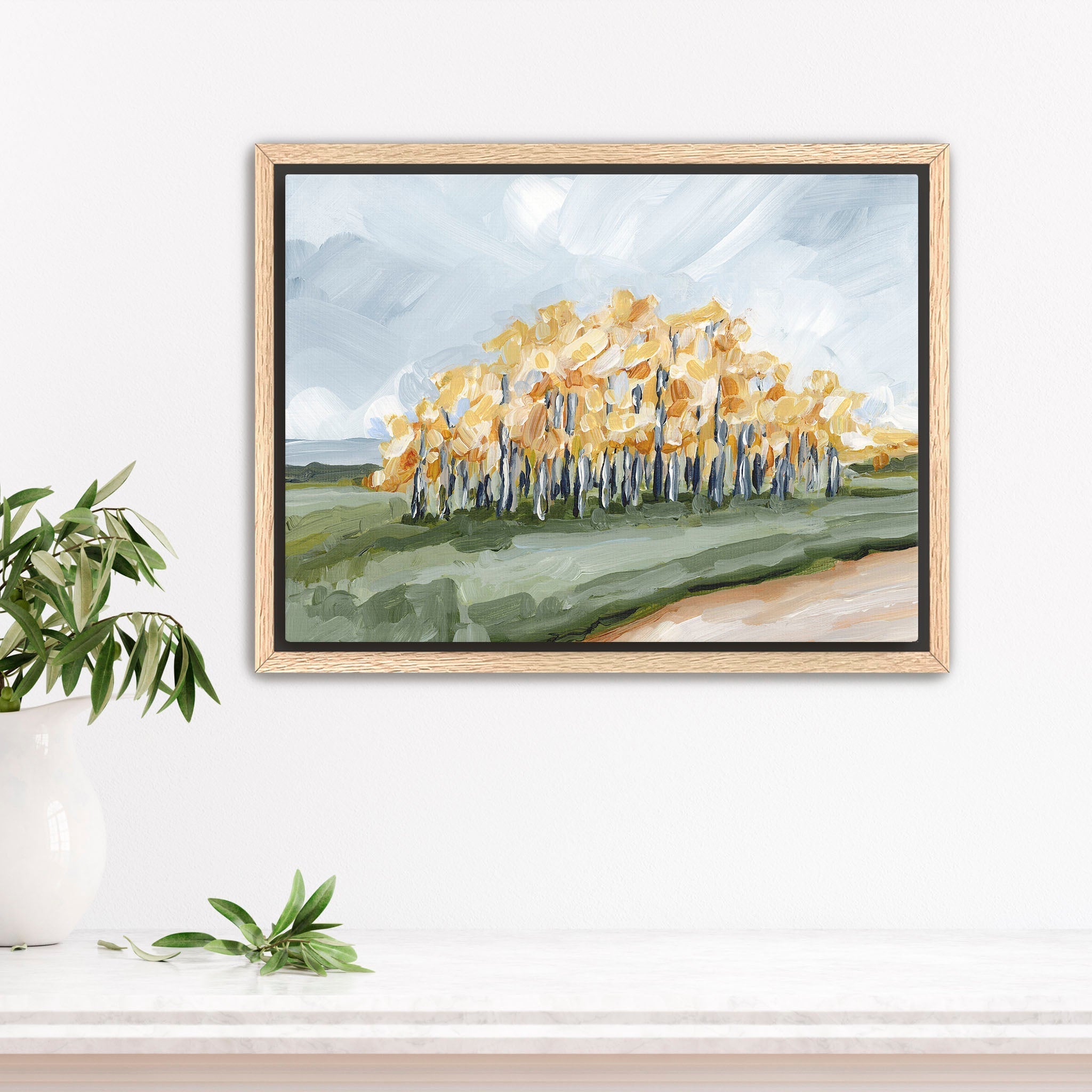 Grove of Gold Art Print - Premium Wall Decor for Living Room, Bedroom & Office - Elegant Nature Landscape Painting for Home & Office Decor