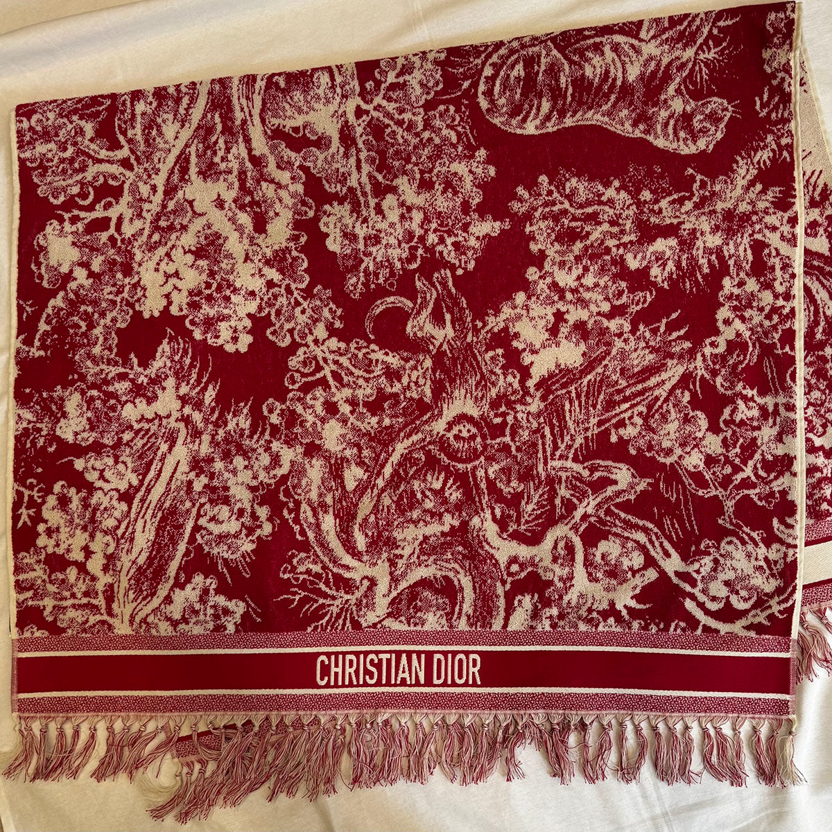 Christian Dior Riviera Cotton Throw & Beach Towel - Luxury Oversized Blanket for Pool, Beach, Picnic & Home Decor