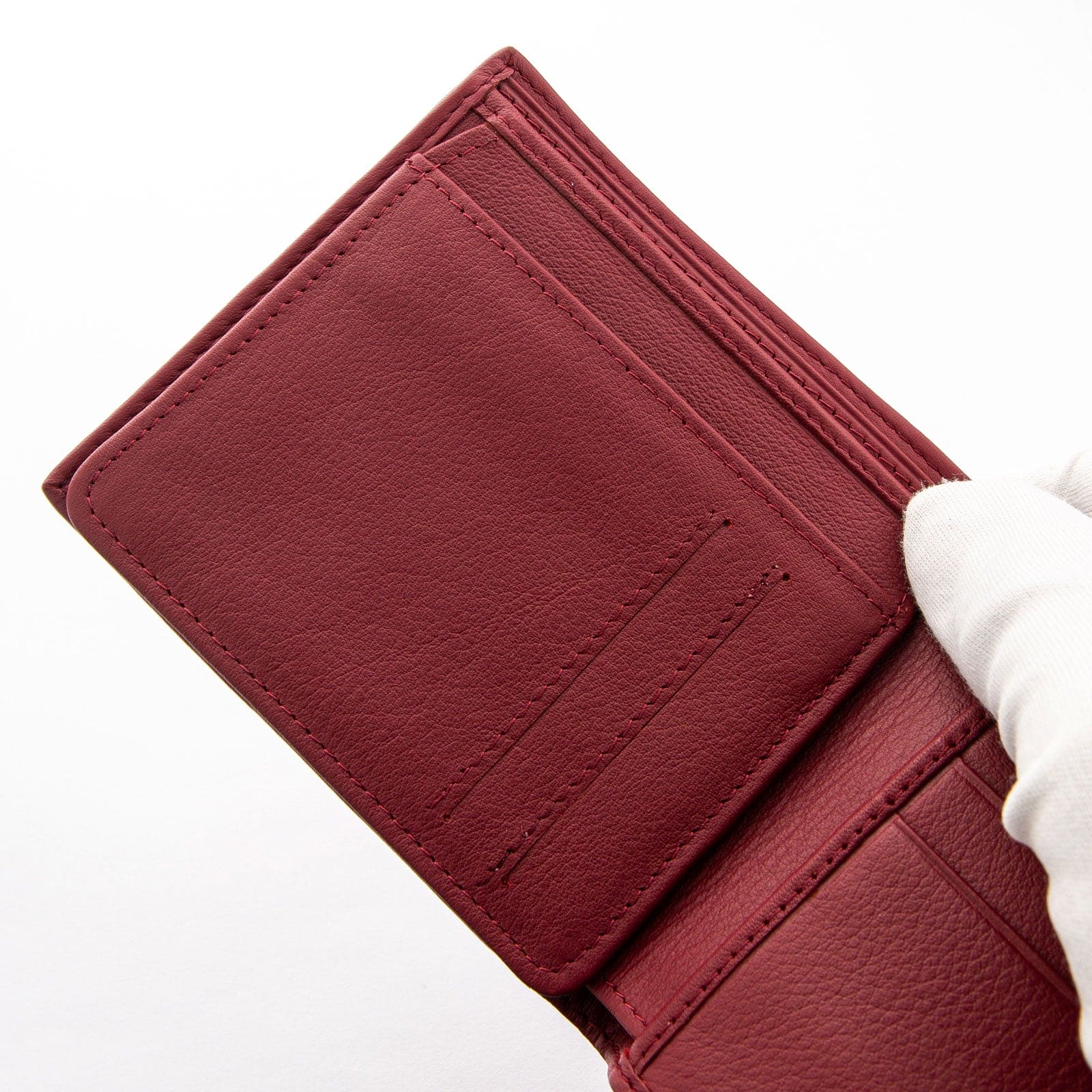 Genuine Stingray Leather Wallet for Men - Red Burgundy Luxury Slim Bifold RFID Blocking - Perfect for Business, Travel & Everyday Use