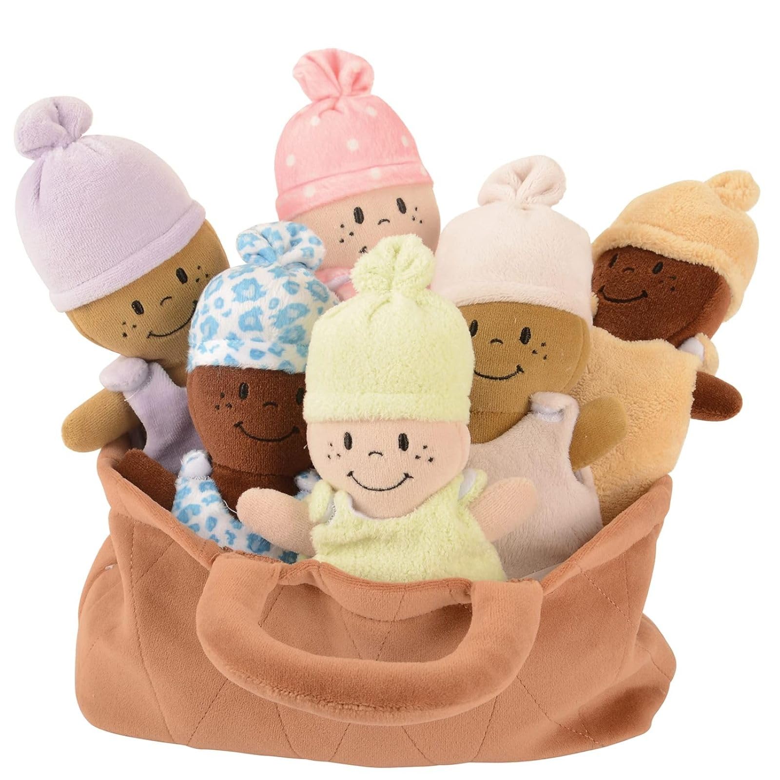 Creative Minds Basket of Babies - 6 Soft Baby Dolls Set, Multicultural & Diverse Plush Sensory Toys for Social Emotional Learning - Perfect for Toddlers, Kids & All Ages - Great for Playtime, Education & Inclusion Activities