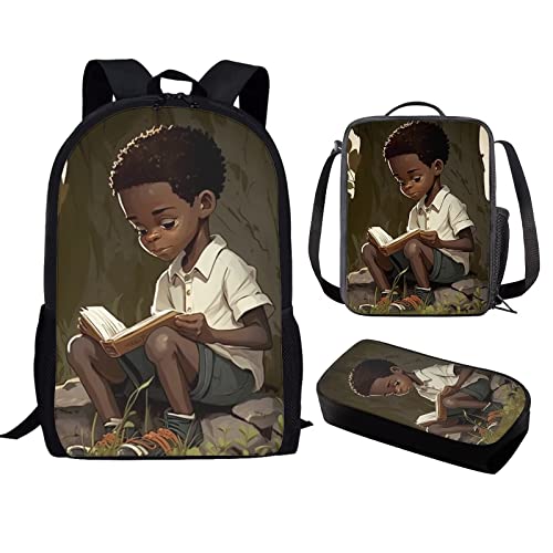 Black Boy Reading Under the Tree