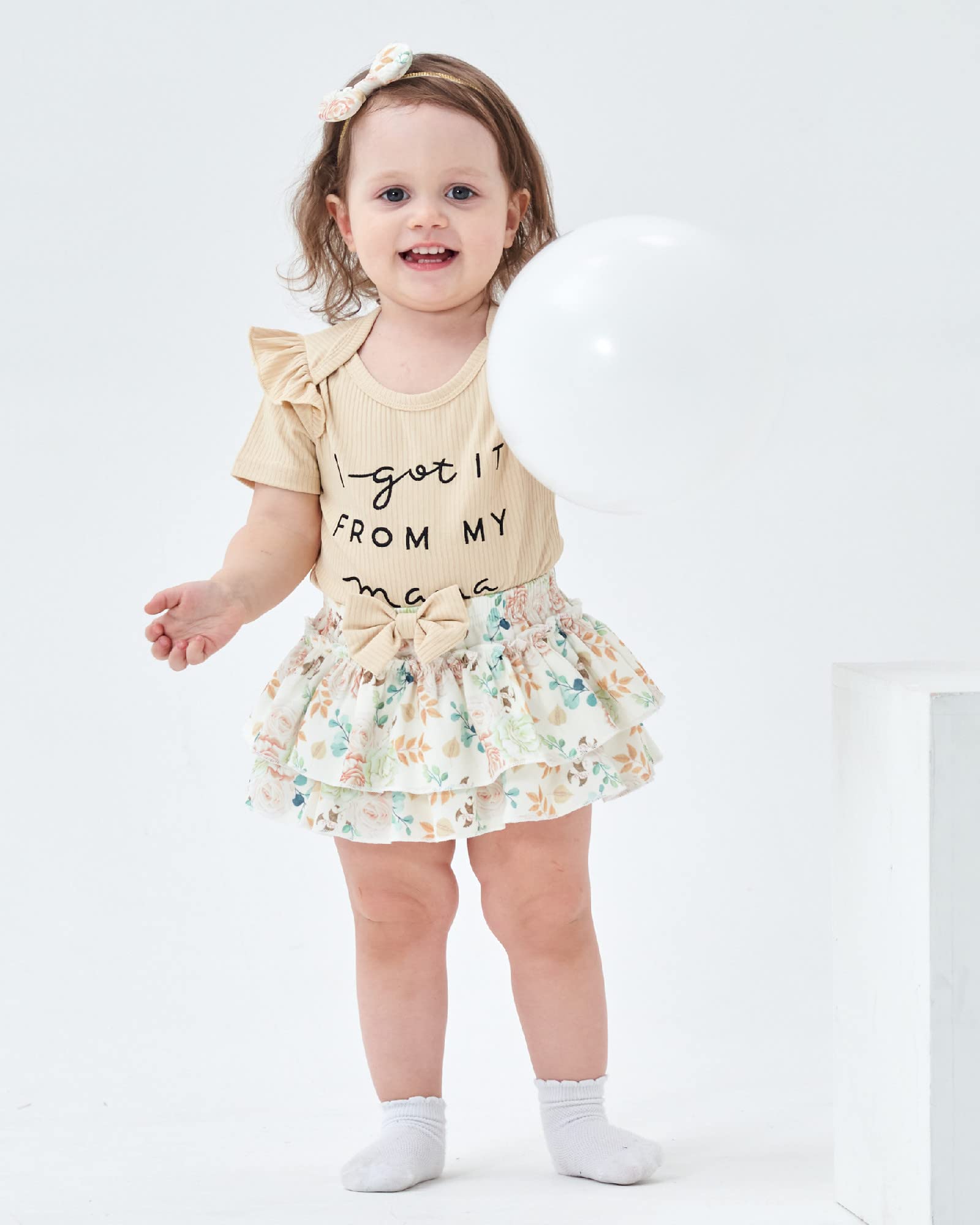 Mioglrie Newborn Baby Girl Clothes Set - Floral Romper & Shorts Outfit for 0-24 Months | Soft Cotton Summer Infant Clothing | Perfect for Playdates, Photo Shoots & Family Outings