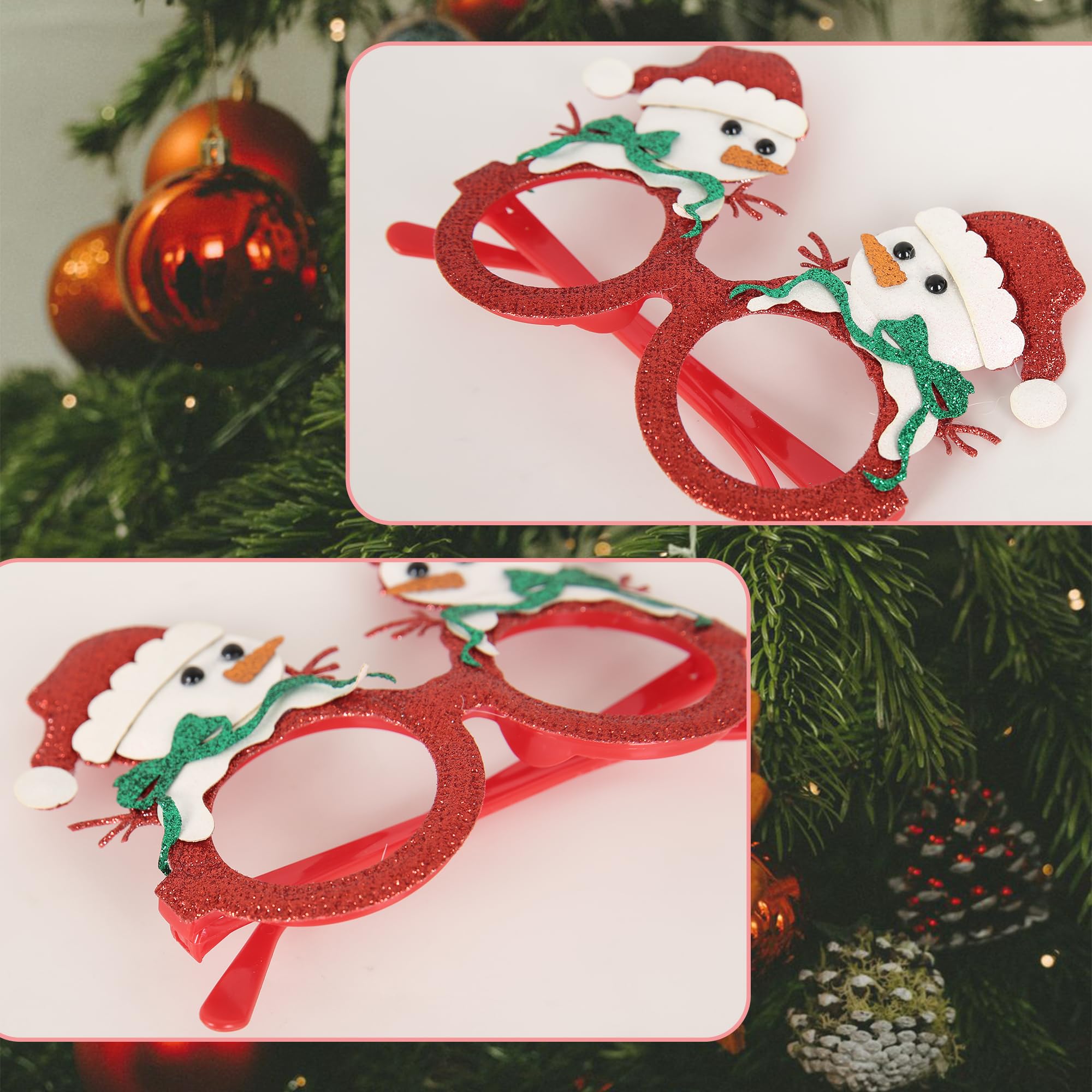 12 PCS Christmas Glasses - Party Decor & Gifts for Holiday Celebrations