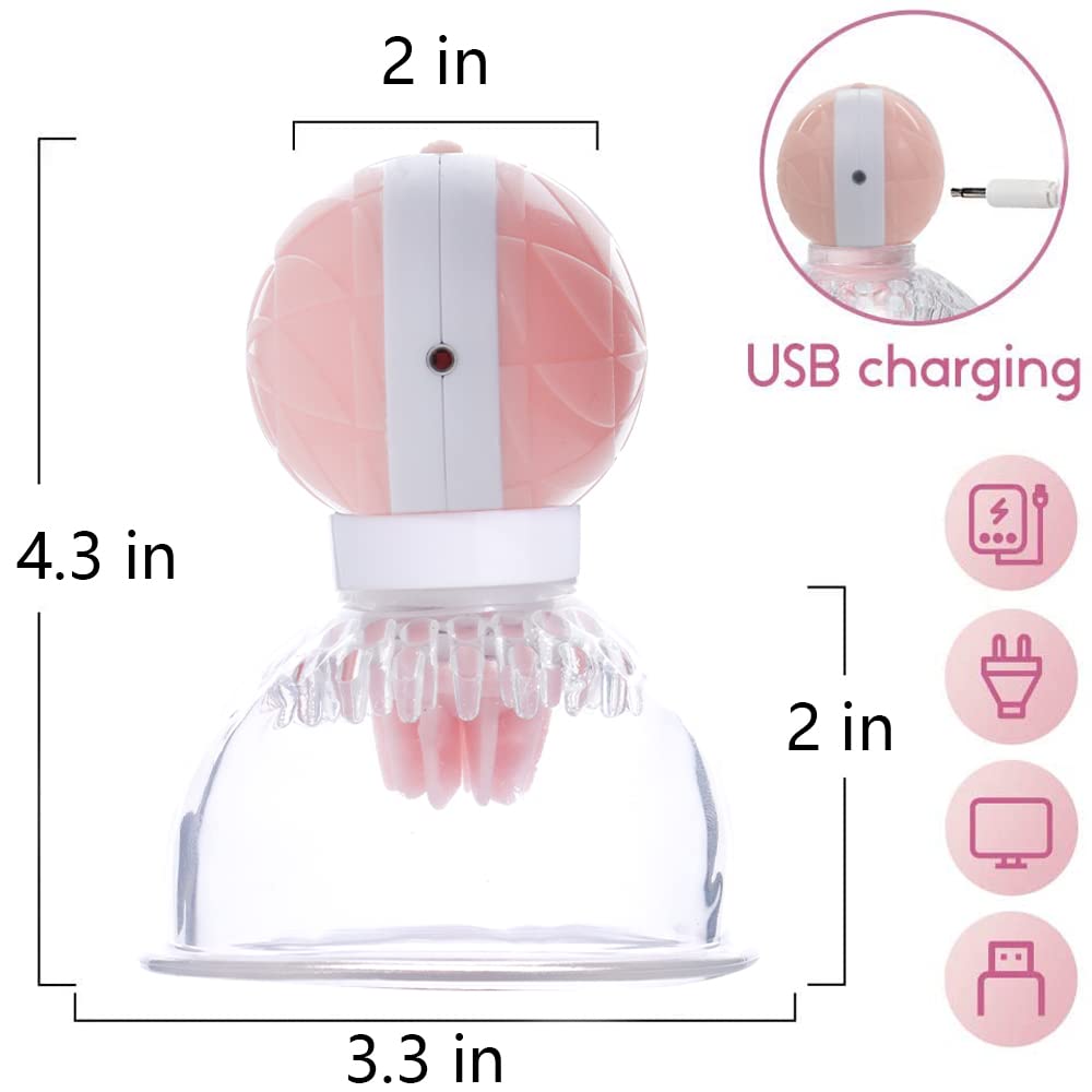 12-Speed Rechargeable Vibrating Nipple Suckers for Women - Silicone Breast Massager with Suction Cups, Couples Adult Toys for Sensual Pleasure & Intimate Play - Perfect for Foreplay, Spicing Up Relationships & Solo Exploration