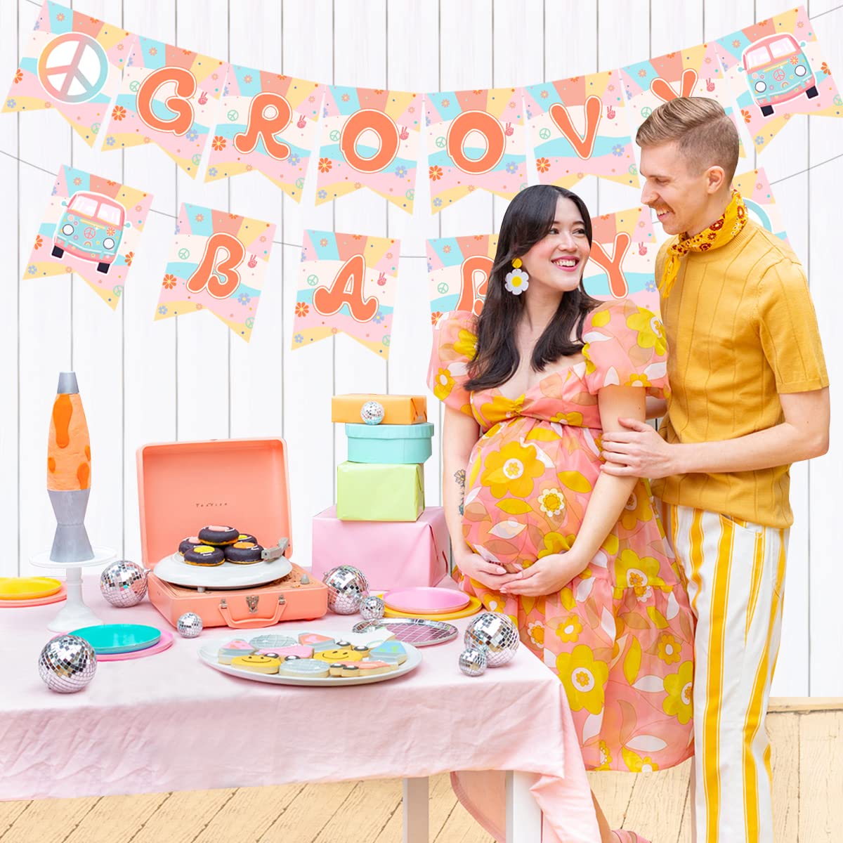 Groovy Baby Banner - Retro Hippie Boho Party Decorations for Baby Shower & Birthday Celebrations - Perfect for Nursery, Gender Reveal & Boho-Themed Events